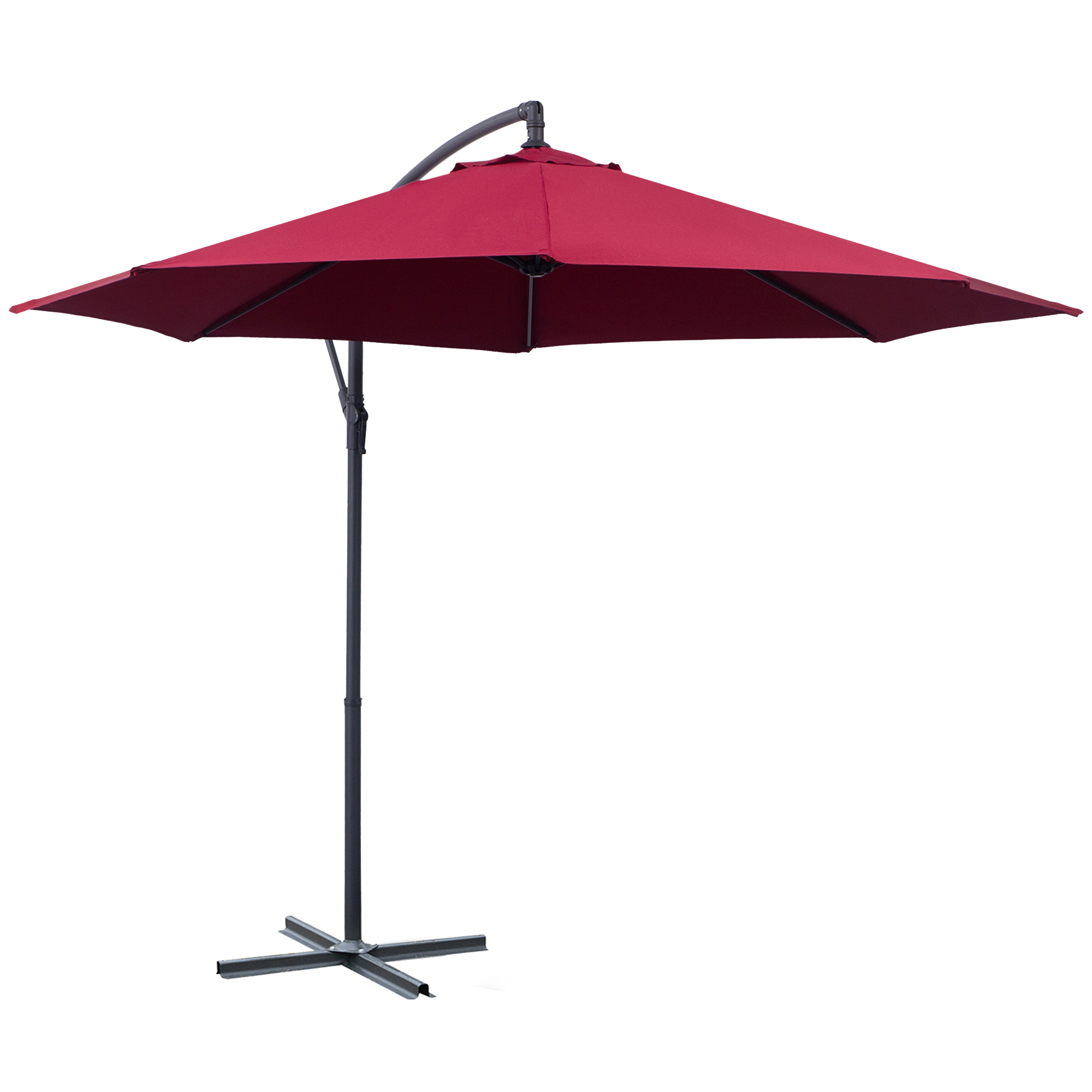 Parasol suspendu Irovami rouge bordeaux 3m vue générale