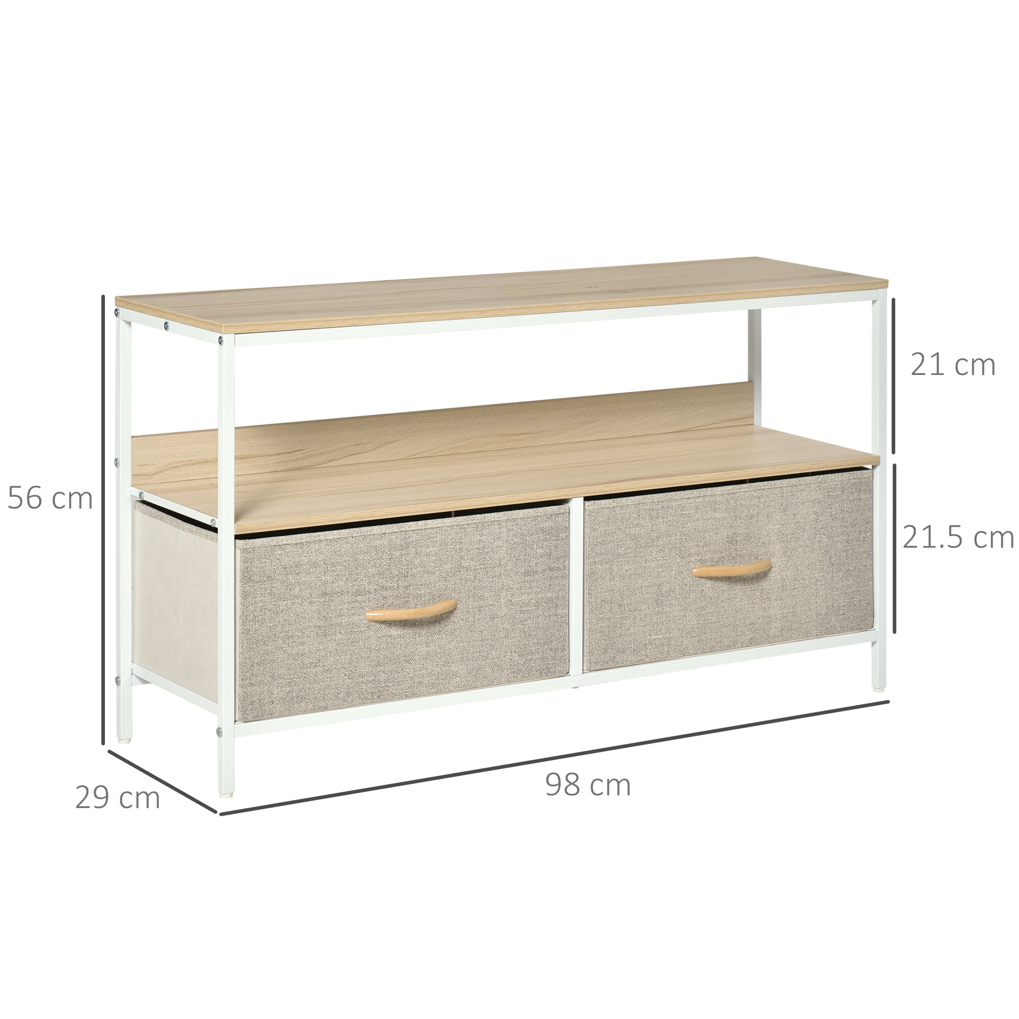 TV Stand Cabinet With 2 Foldable Drawers - Maple Colour_voghion.com