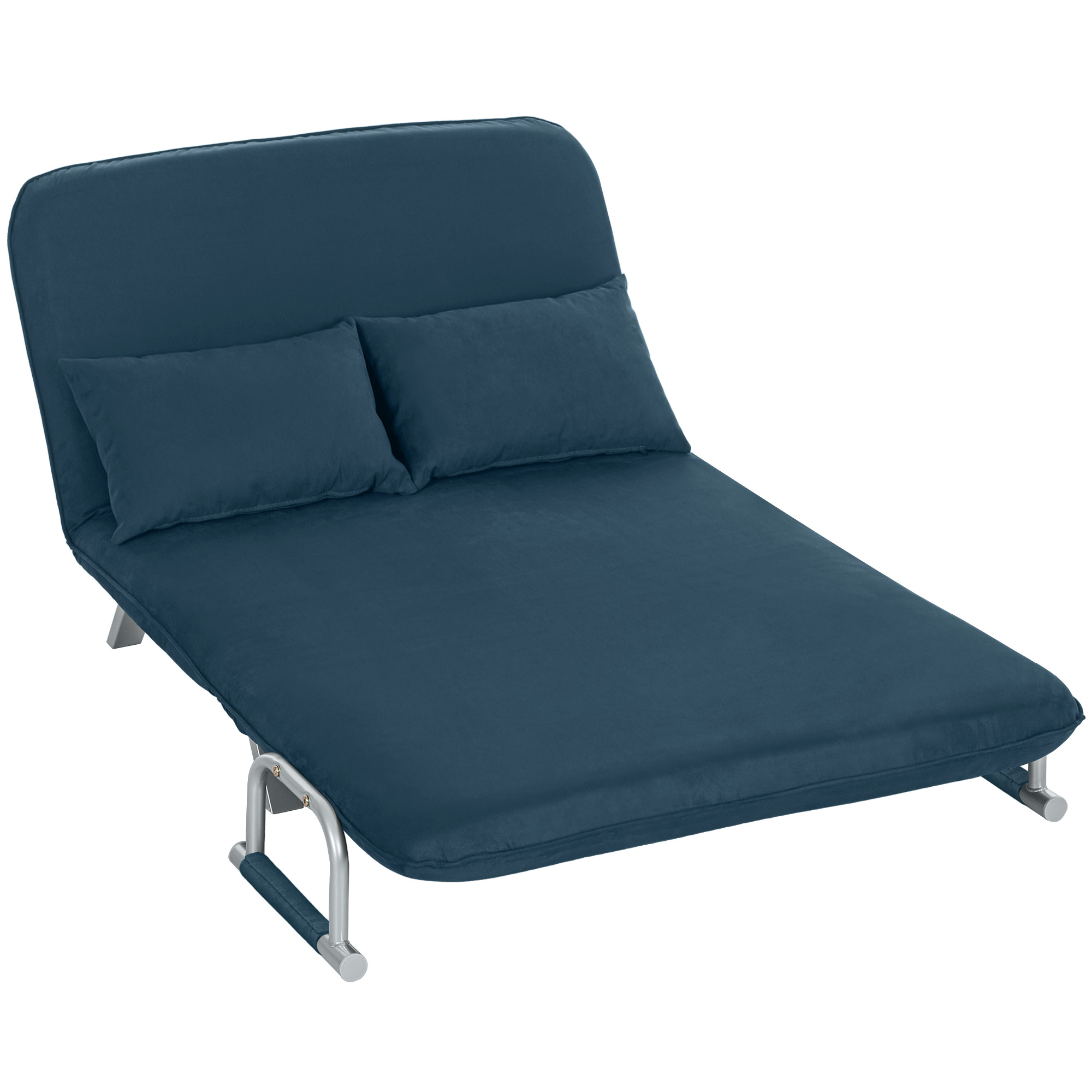 Two-Seater Click-Clack Sofa Bed - Navy Blue_voghion.com