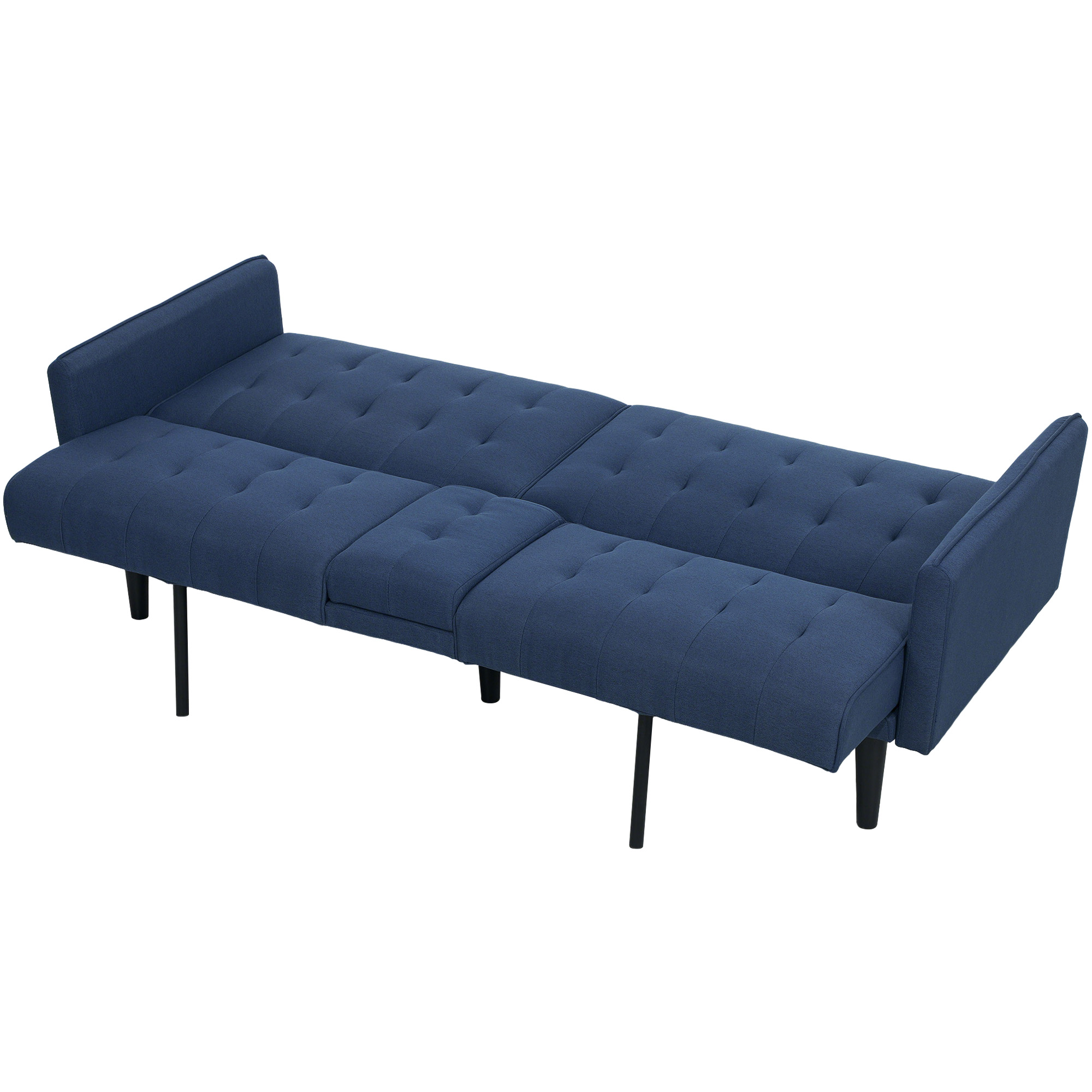 Three-Seater Sofa Bed, With Cupholders - Dark Blue_voghion.com