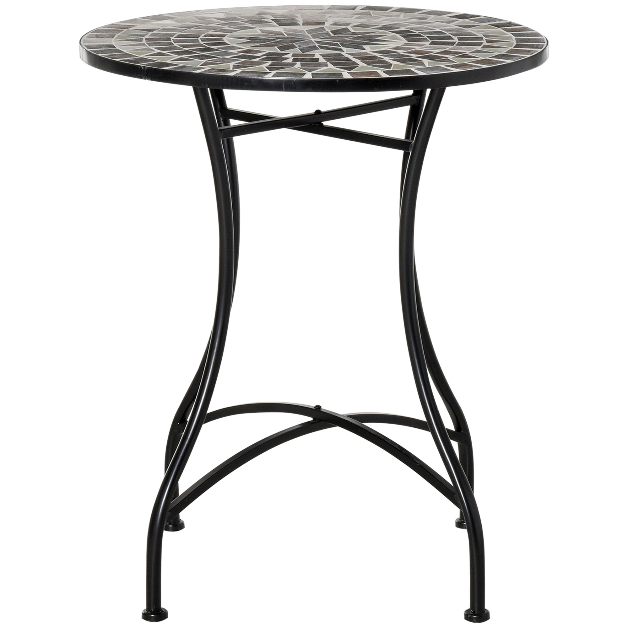 Table d'appoint Irovami métal noir céramique vue générale