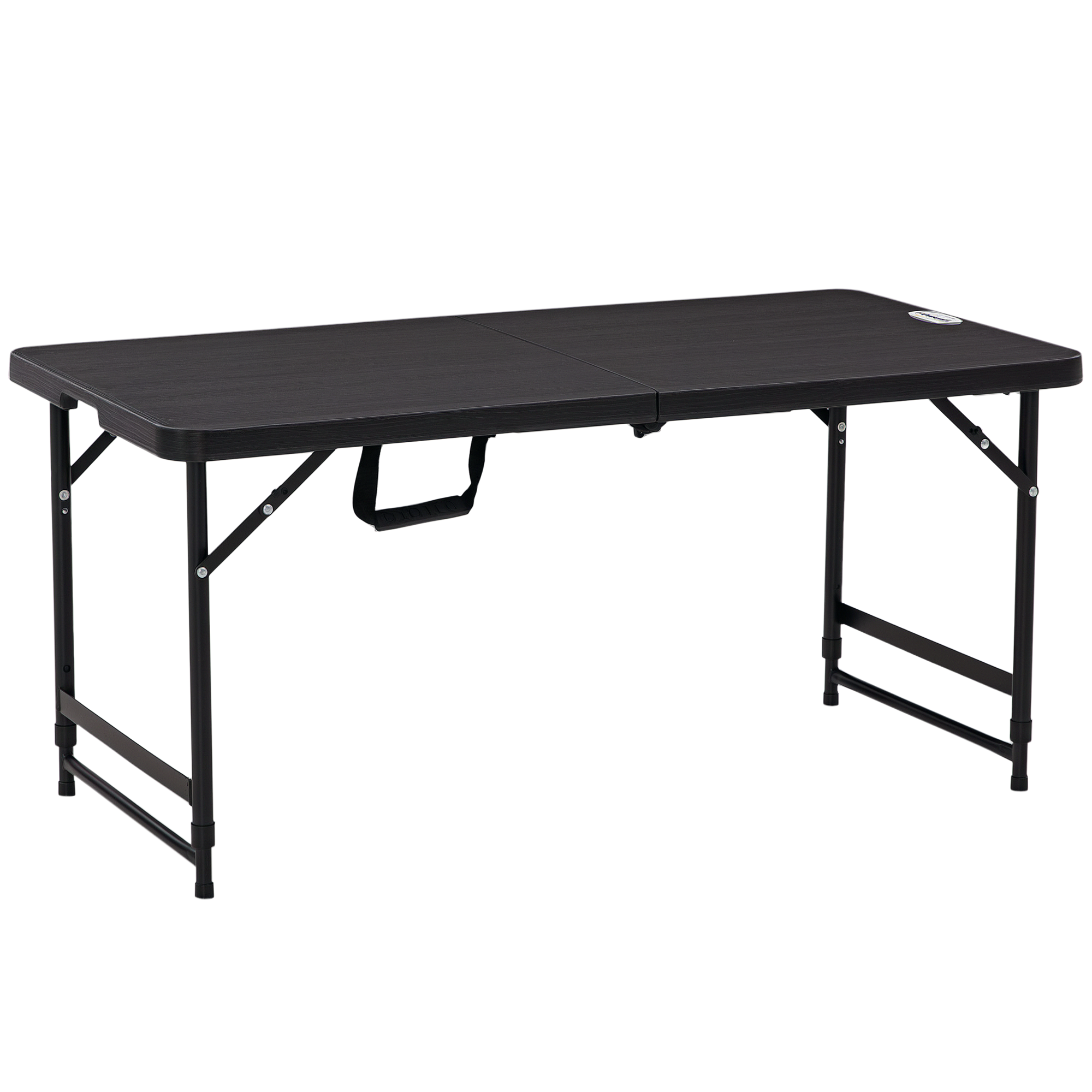 Mesa De Comedor Exterior Plegable Para 4 Personas Con Altura Ajustable Y Marco De Acero 118x60x56-74 Cm Gris Oscuro_voghion.com