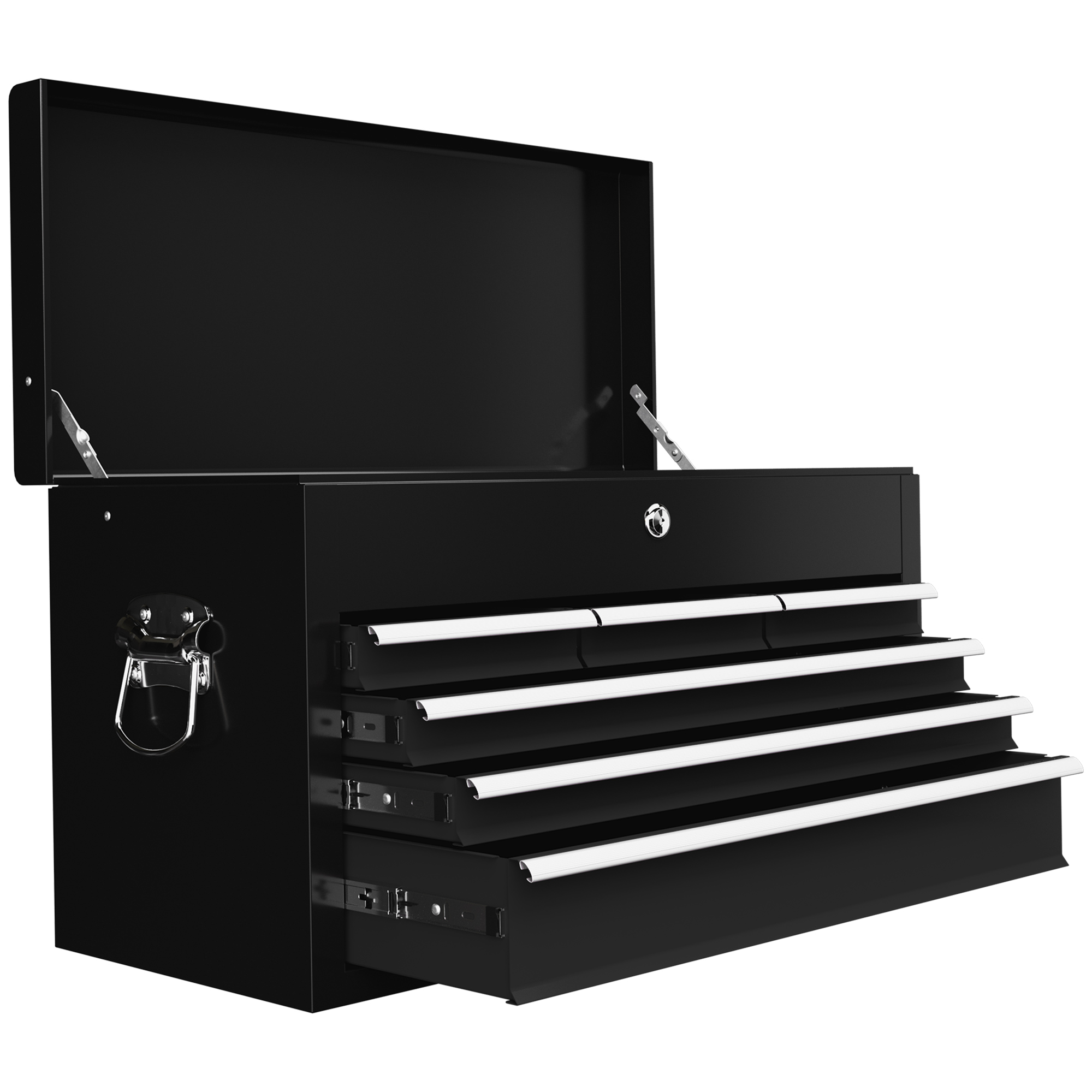 Caja de herramientas negra de 6 cajones vista general