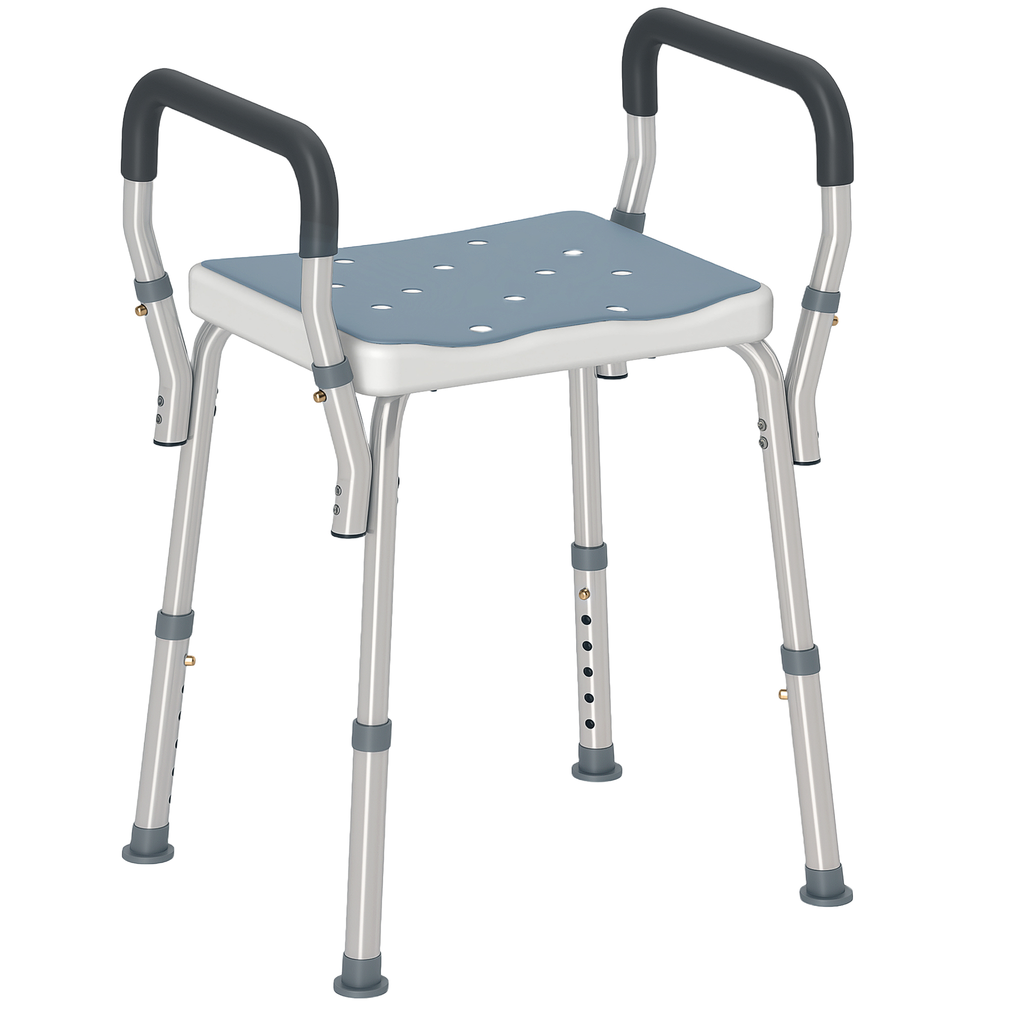 Siège de bain aluminium bleu clair vue d'ensemble