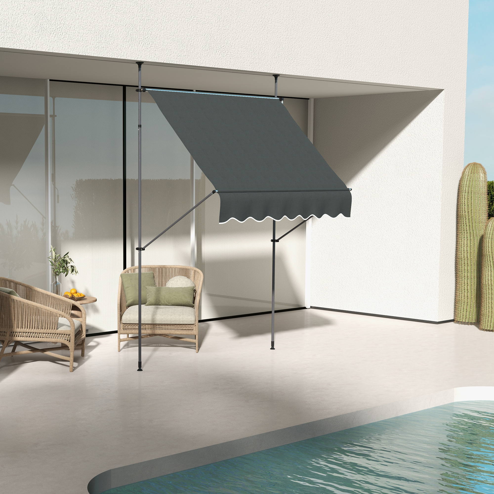 Altura ajustable 2,1-3 m toldo manual