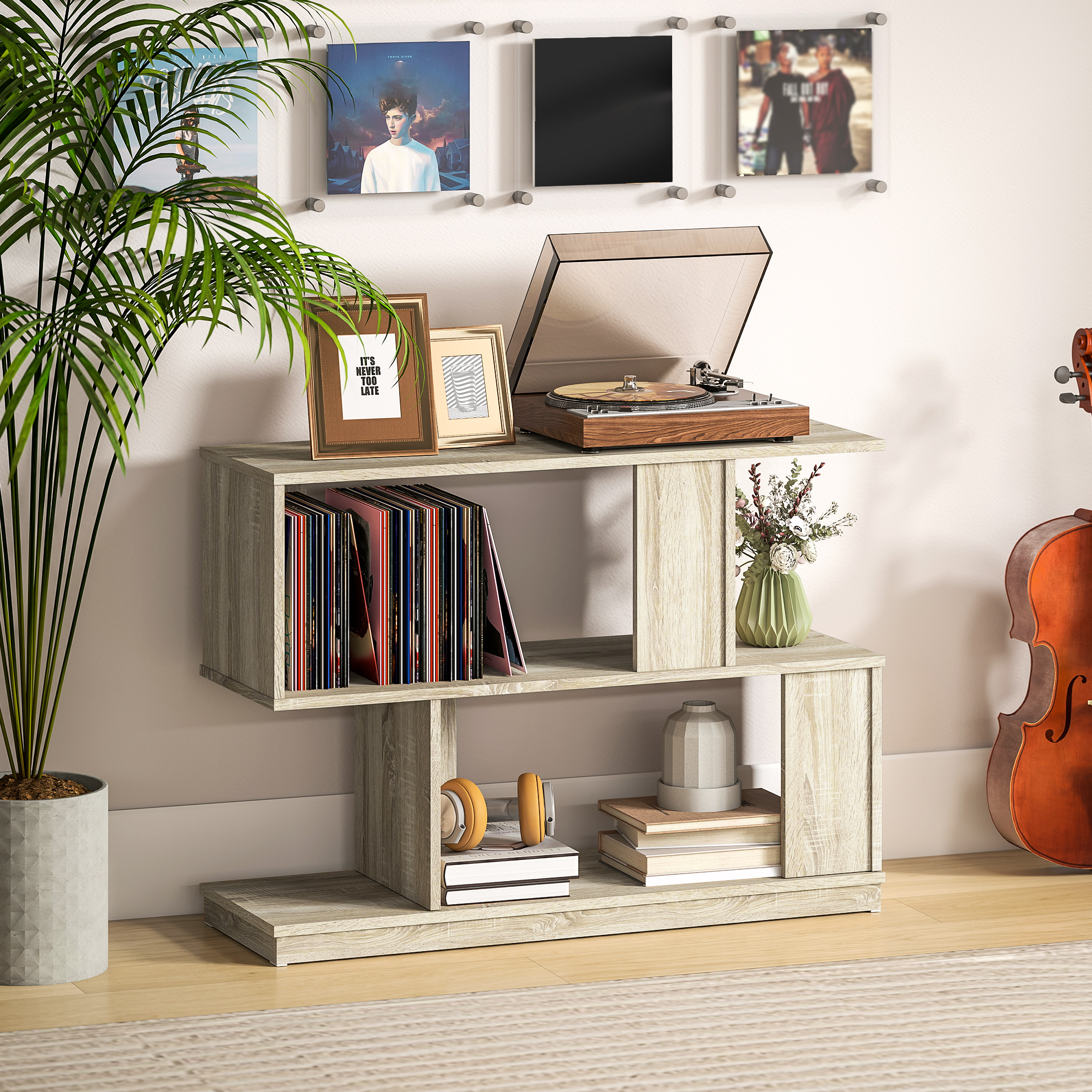 S-förmiger Beistelltisch – Naturholz-Finish_voghion.com