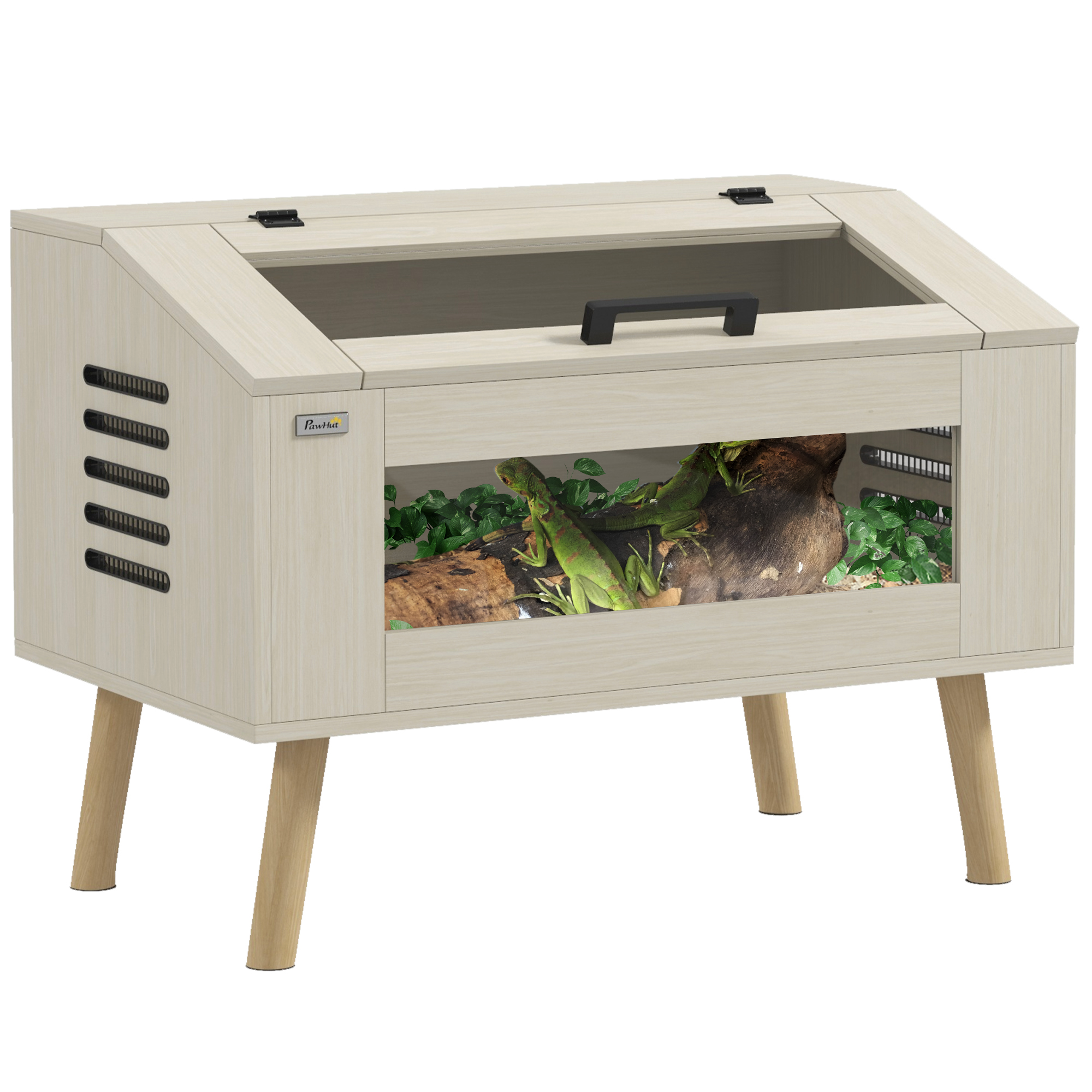 30 Gallon Reptile Tank, Top Opening Reptile Enclosure with Glass Windows for Snakes, Lizards Horned Frogs & Chameleons