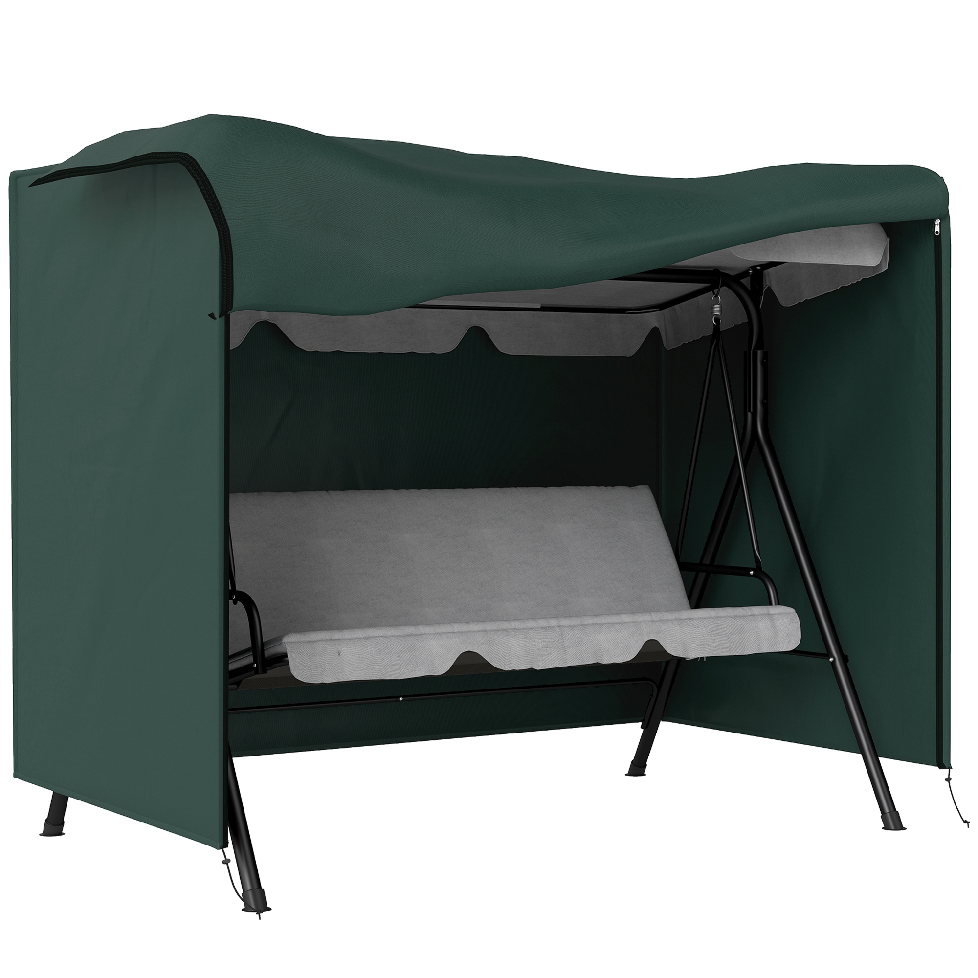 Outdoor Patio Hammock Porch Swing Cover with UV, Water, & Dust Fighting Material, 81" x 49" x 65", Dark Green