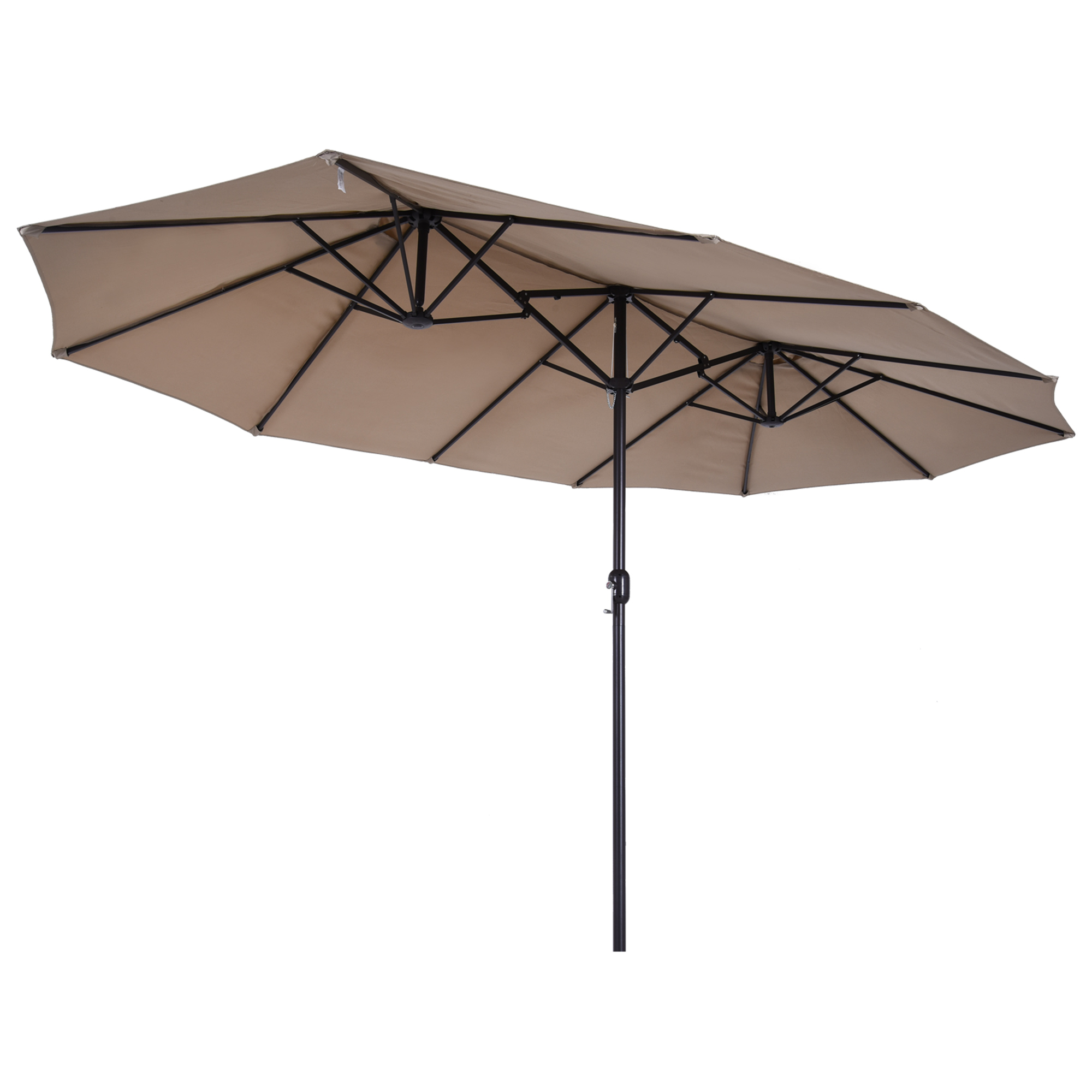 Parasol double jardin 4.6m - vue d'ensemble