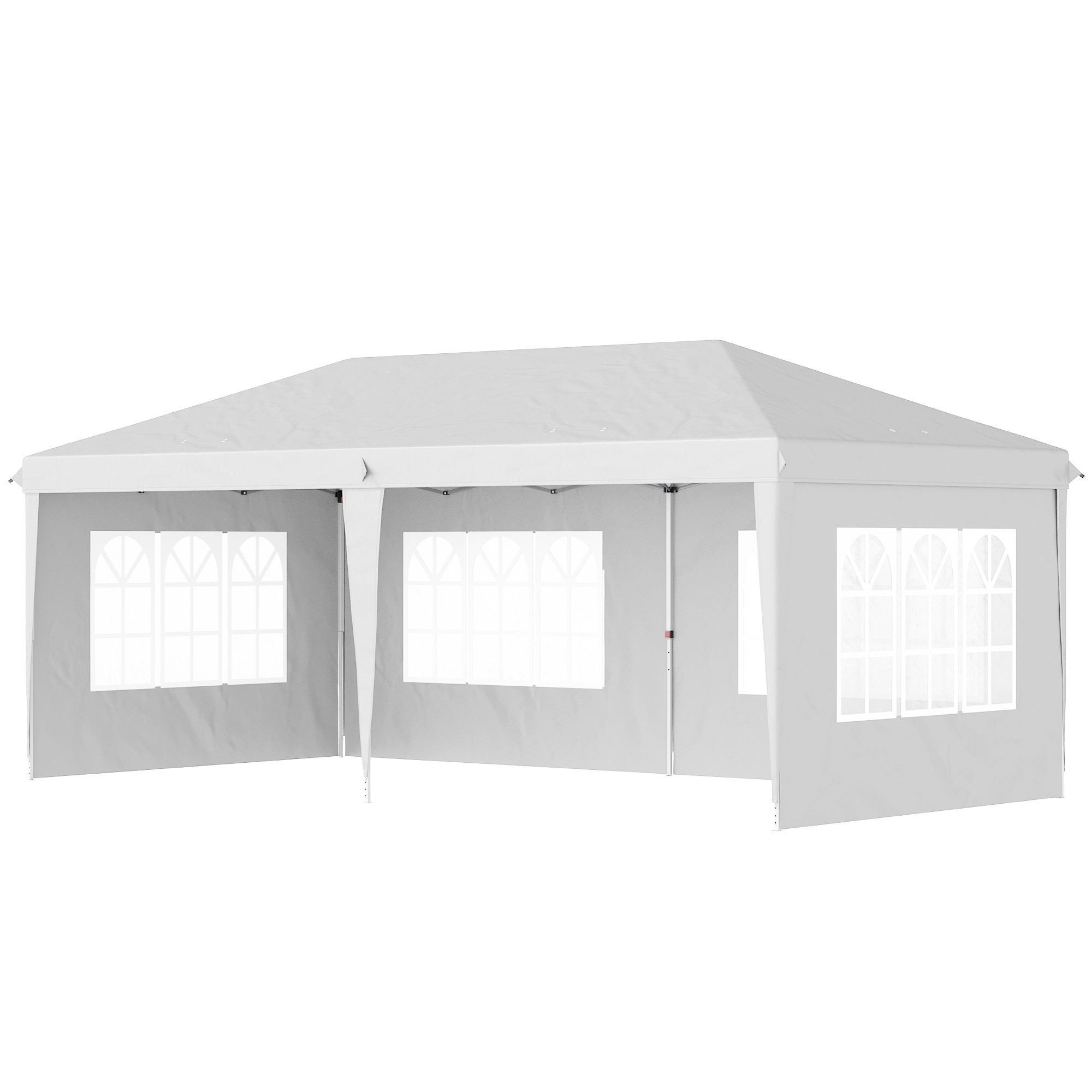 Foldable Garden Gazebo With 4 Detachable Sides And Carry Bag White_voghion.com