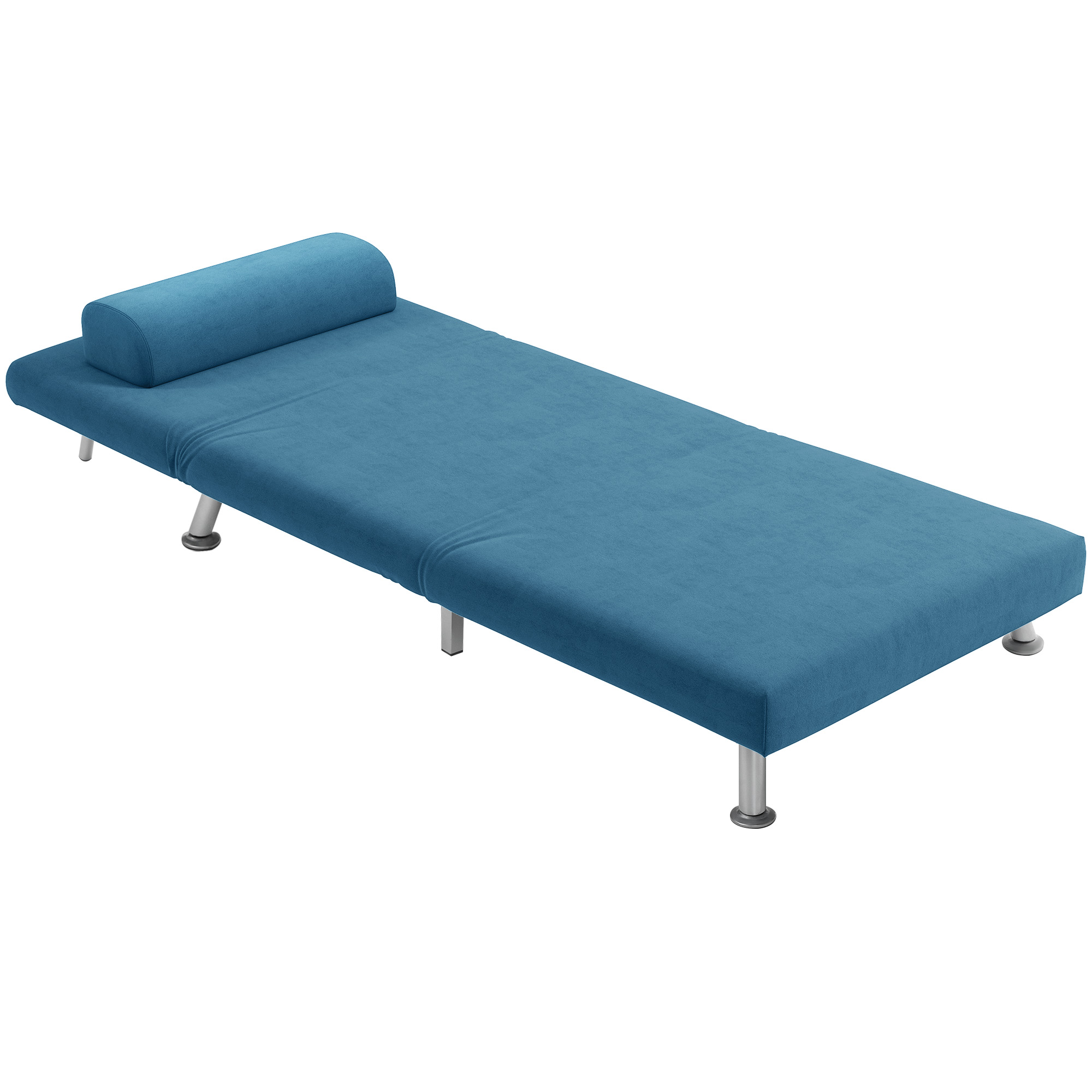 Single Velvet-Feel Sleeper Chair - Blue_voghion.com