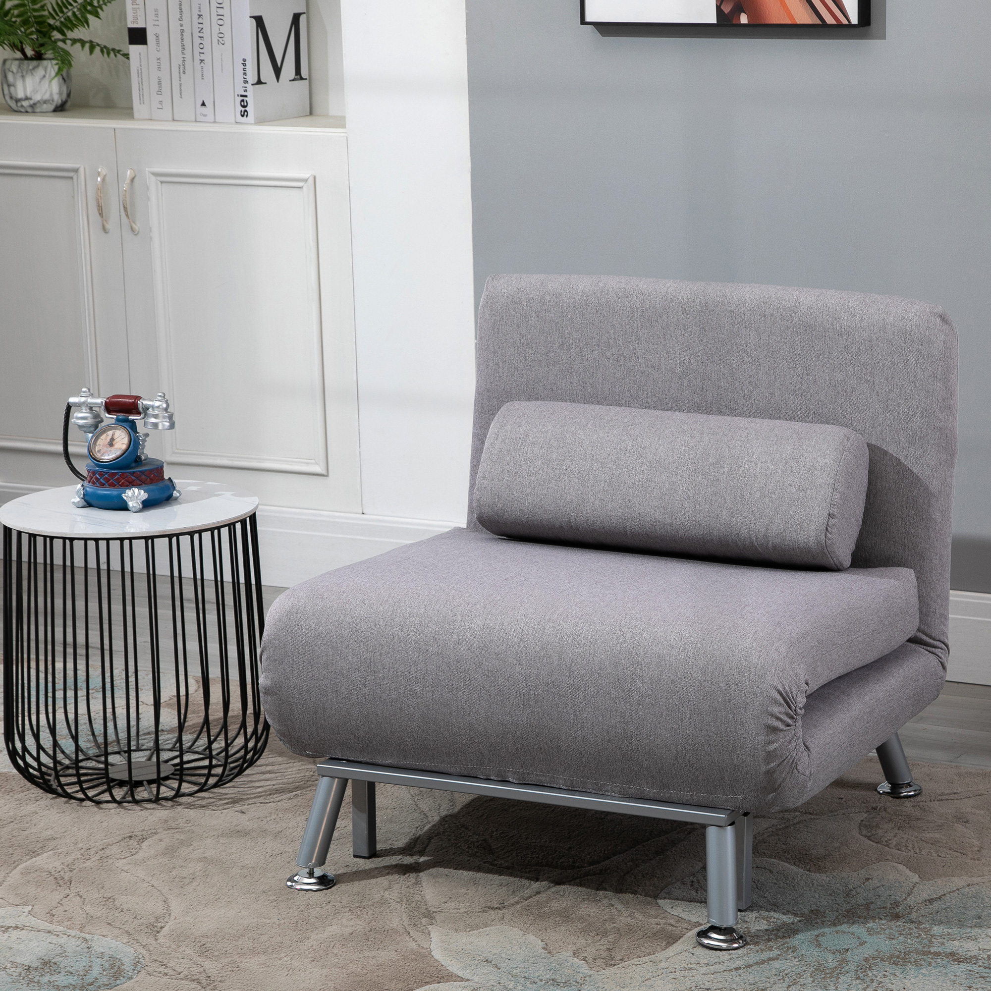 Fauteuil futon HOMCOM à dossier réglable - Gris_voghion.com