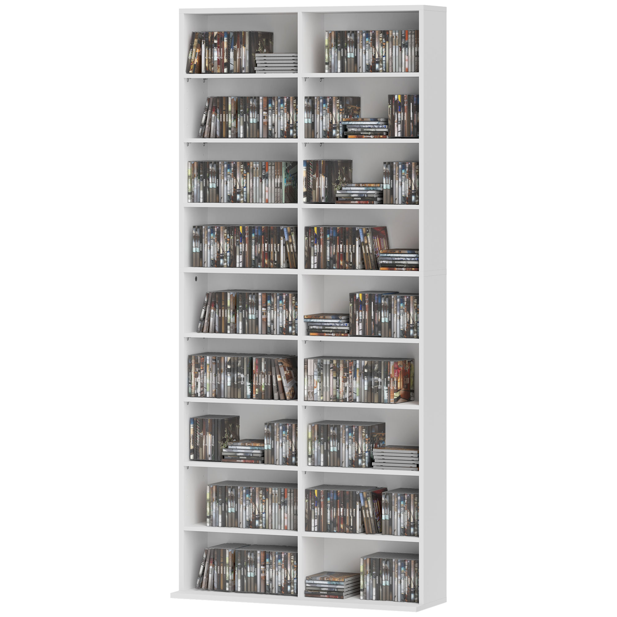 640 CD Storage Tower - White_voghion.com