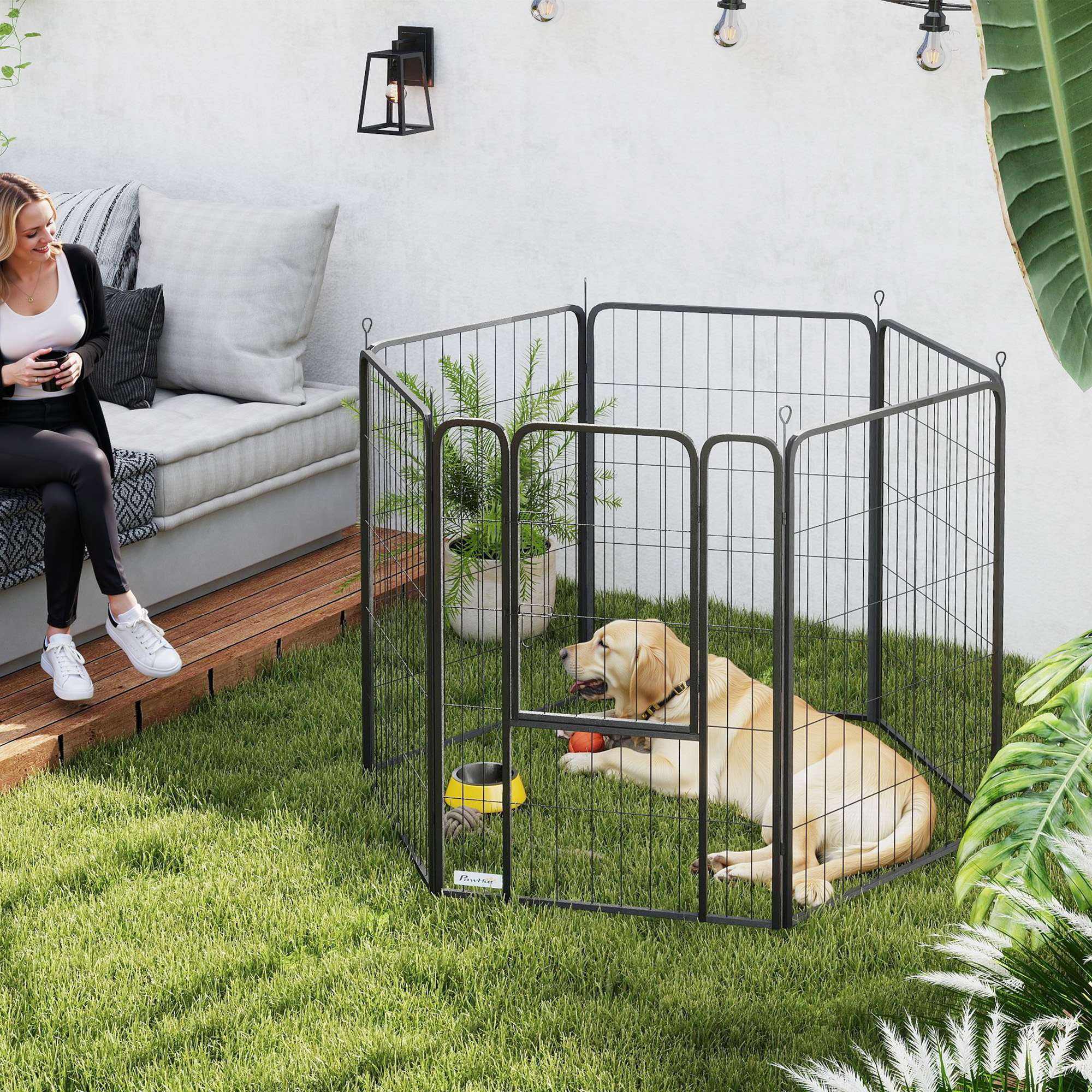valla para perros para uso en el jardín