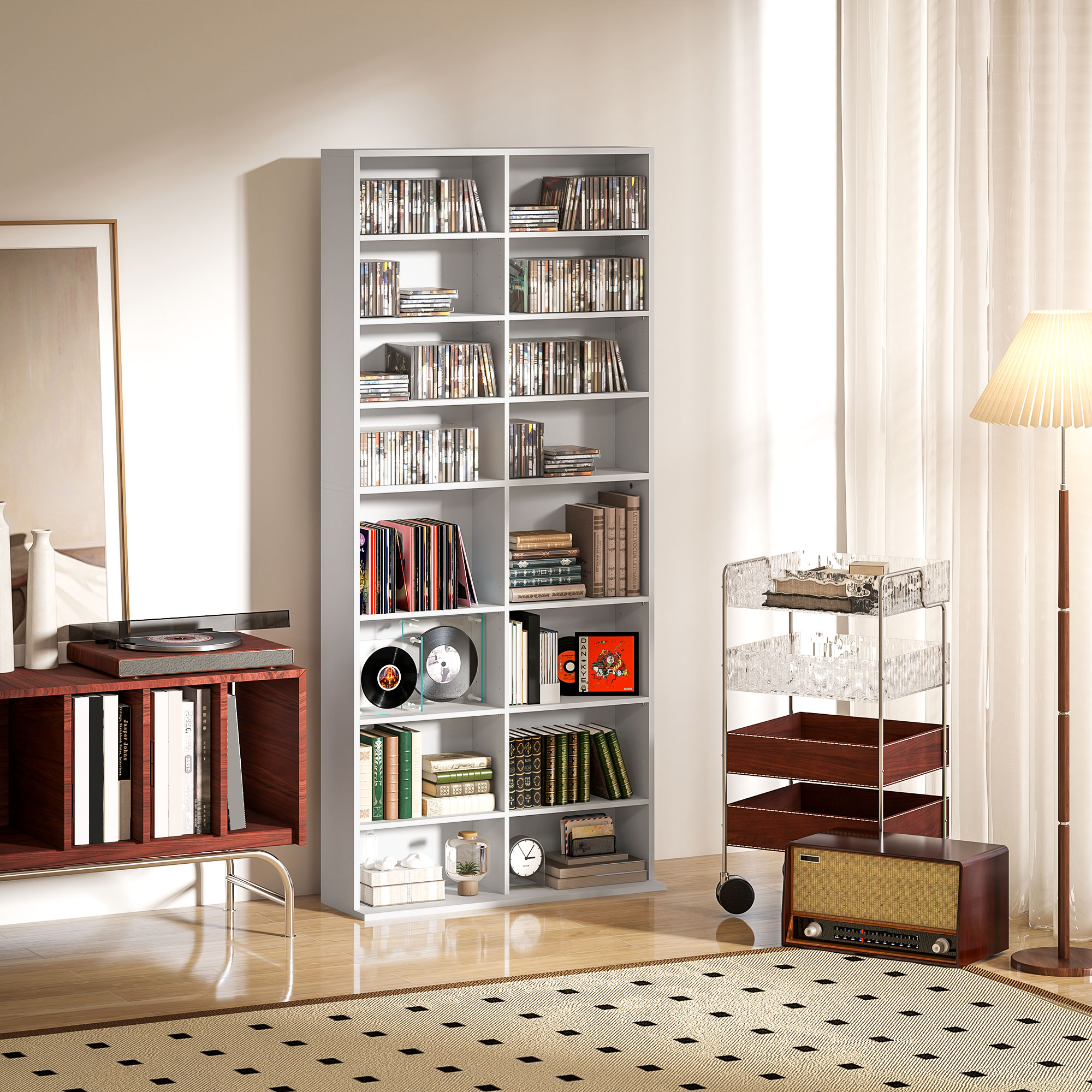 640 CD Storage Tower - White_voghion.com