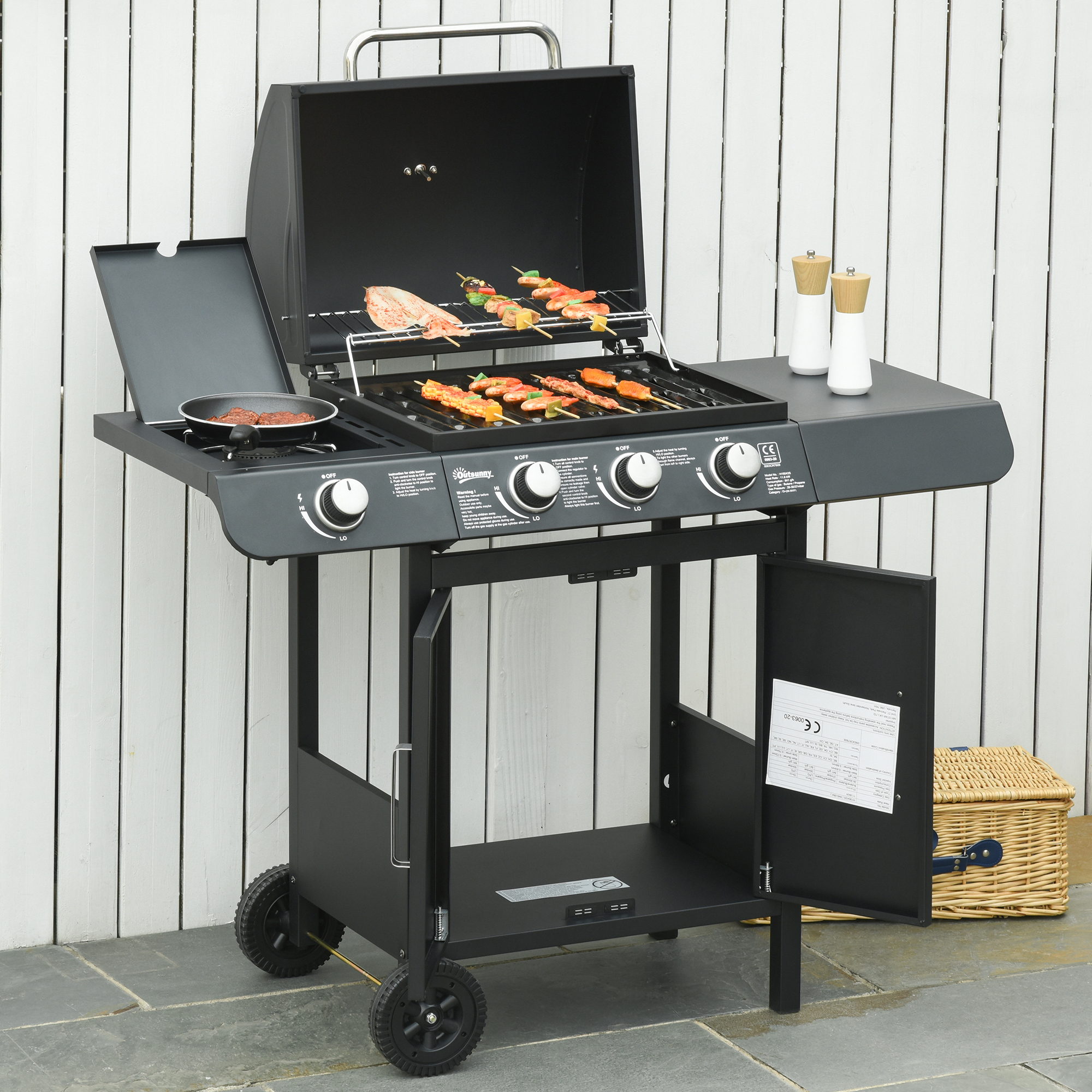 Abmessungen des Edelstahl-Grillwagens