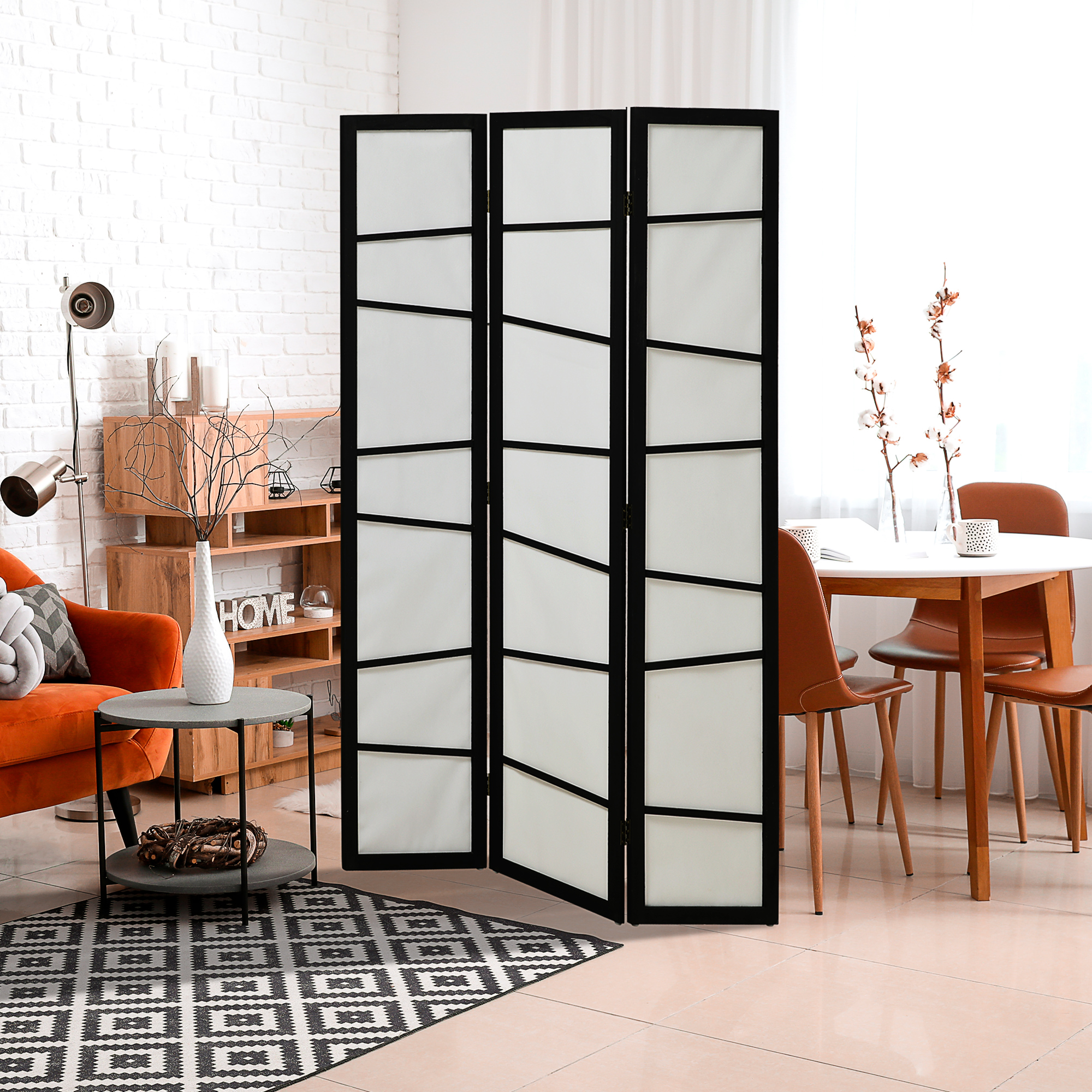 Détail du cadre bois et des inserts papier de riz