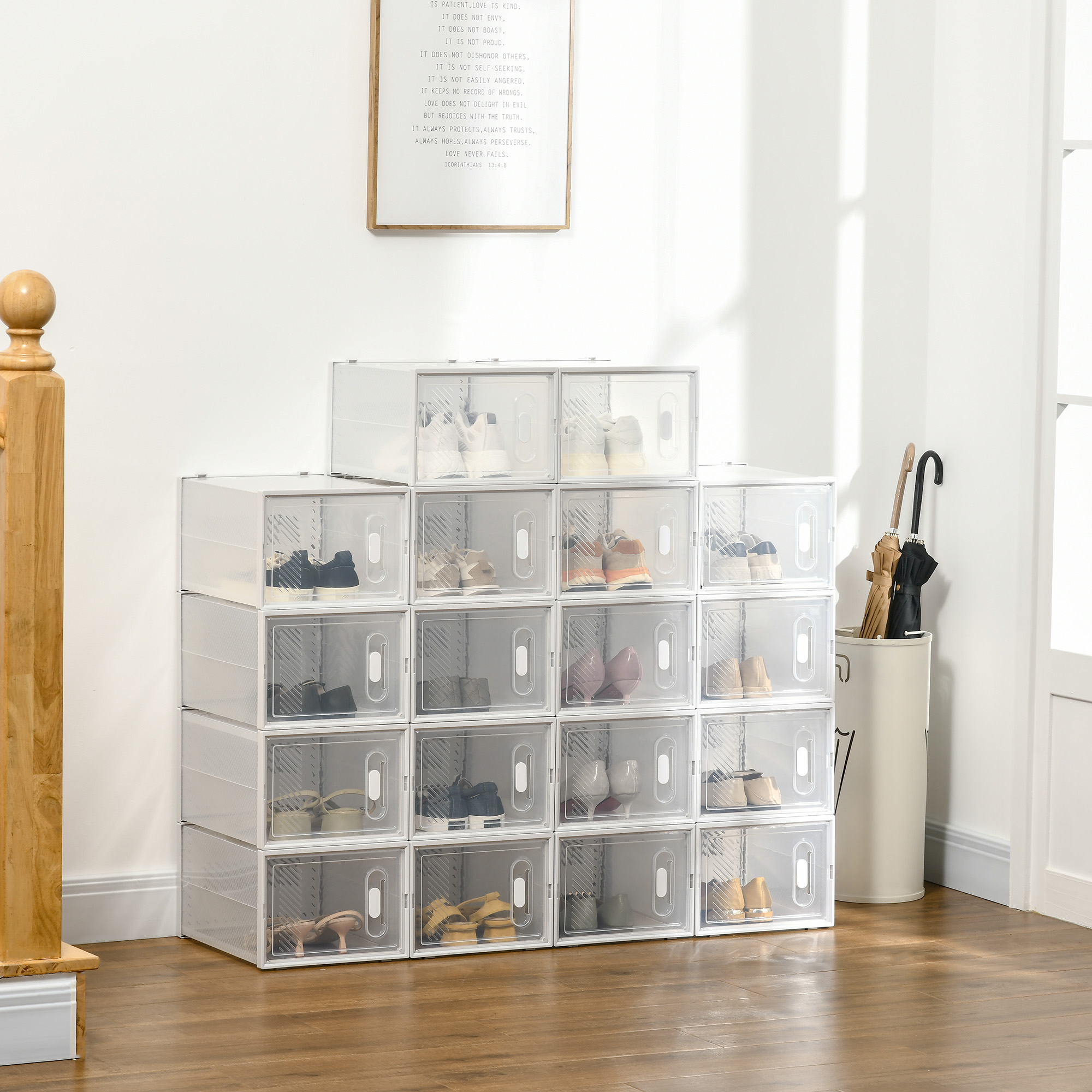 Modulares Schuhregal Mit 18 Fächern Und Magnetischen Türen Klar_voghion.com