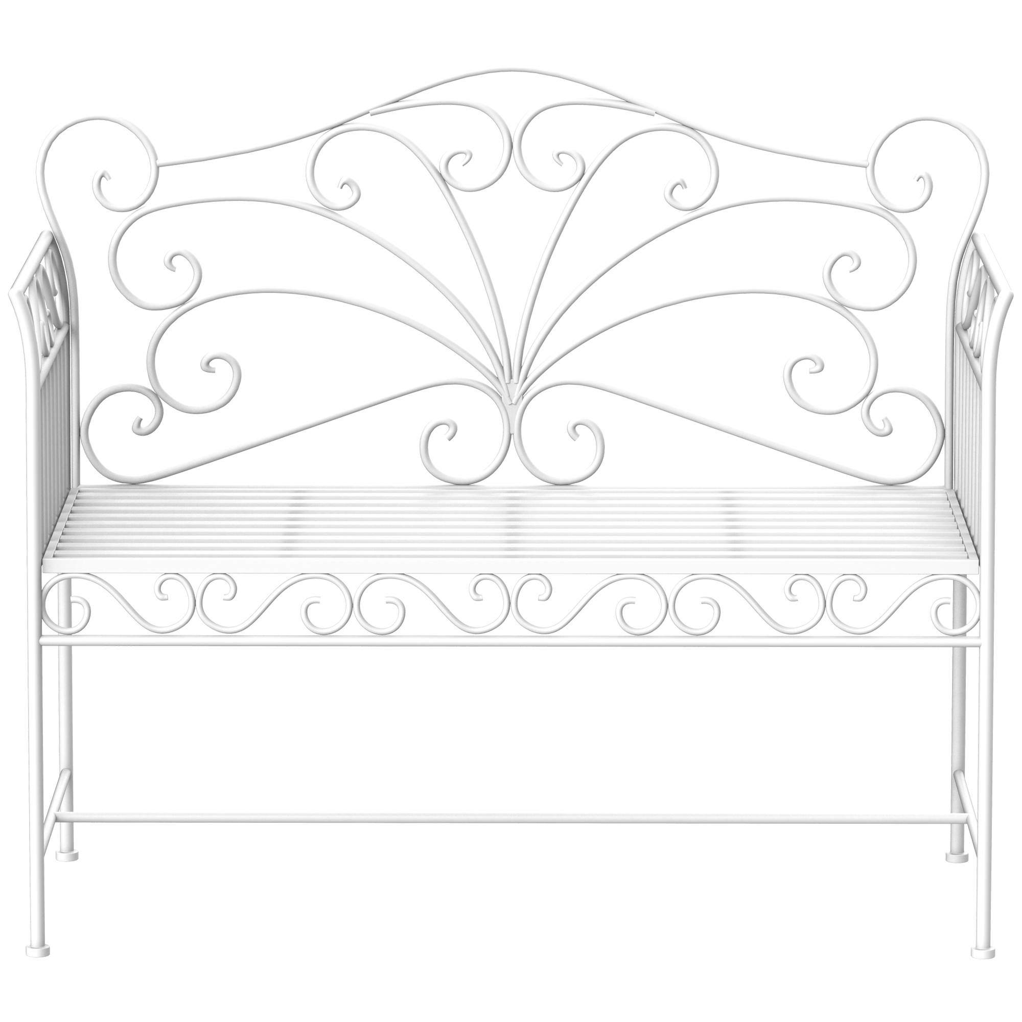 Banc de jardin Irovami blanc 2 places vue générale