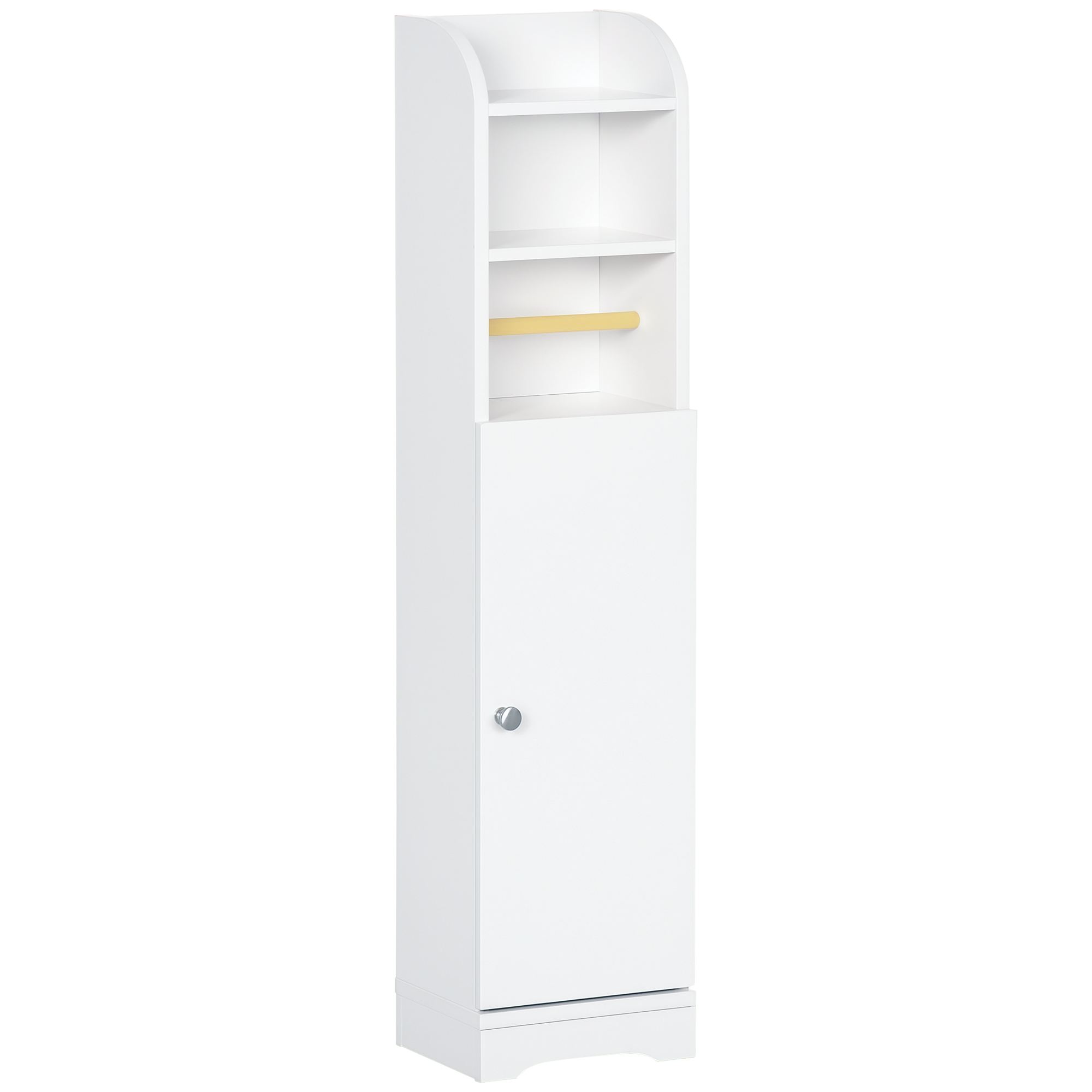 Portarrollos De Papel Higiénico Con Armario Para Baño Con Estante Interior Ajustable 23x18x100 Cm Blanco_voghion.com