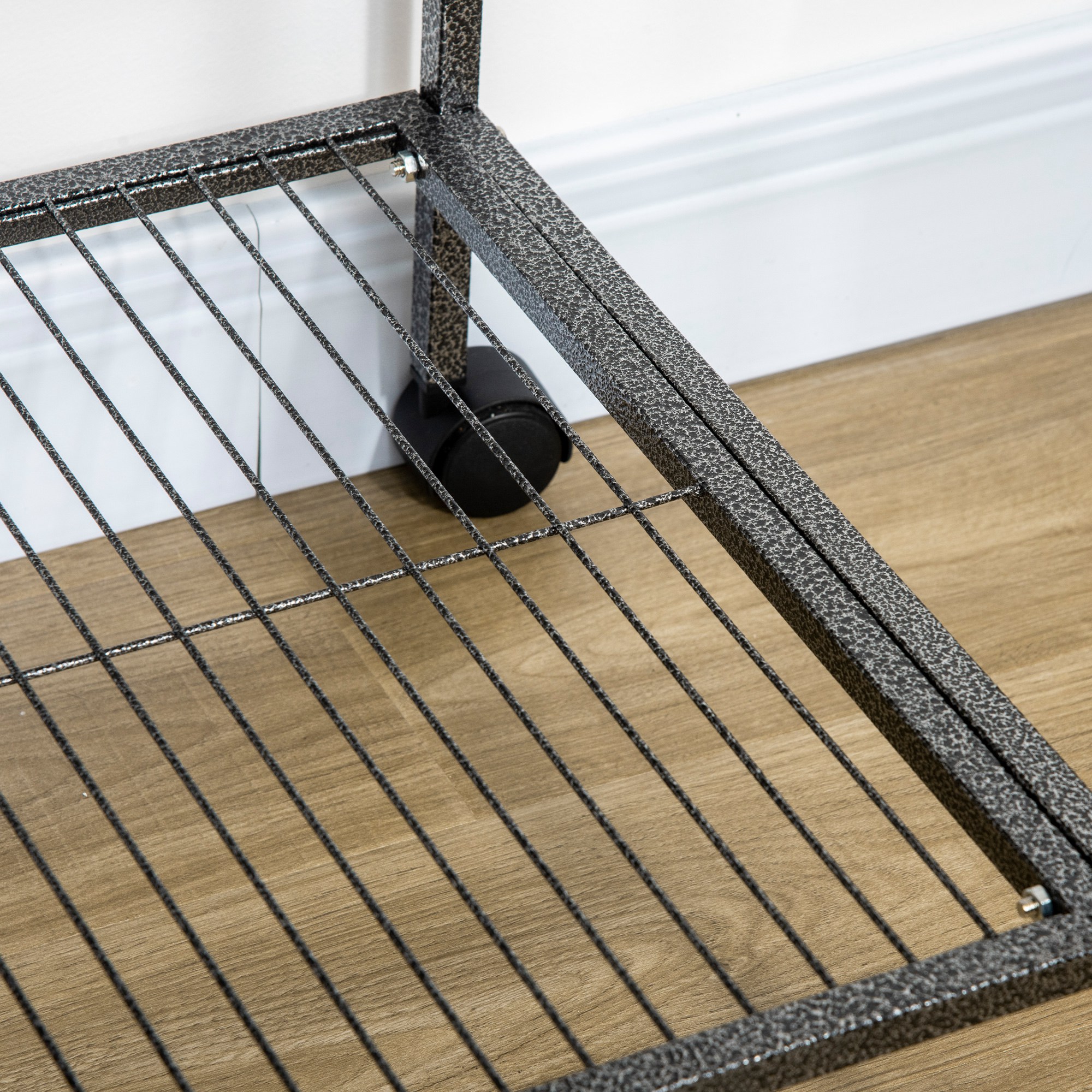 Bird Cage With Wheels Metal Aviary With Perches And Feeders Grey_voghion.com