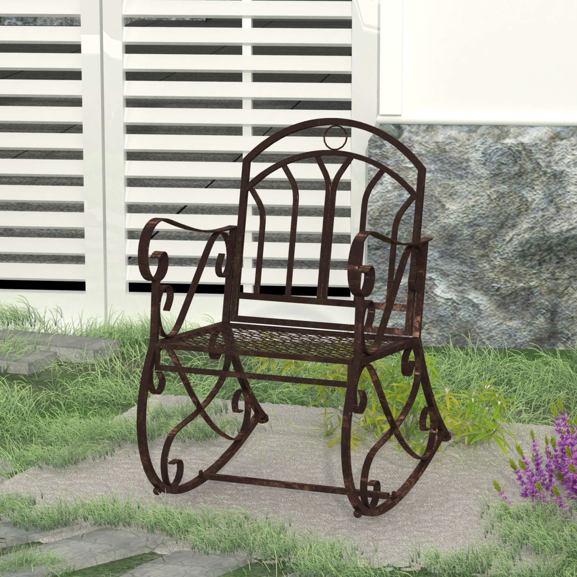 Sedia a dondolo in giardino – esempio