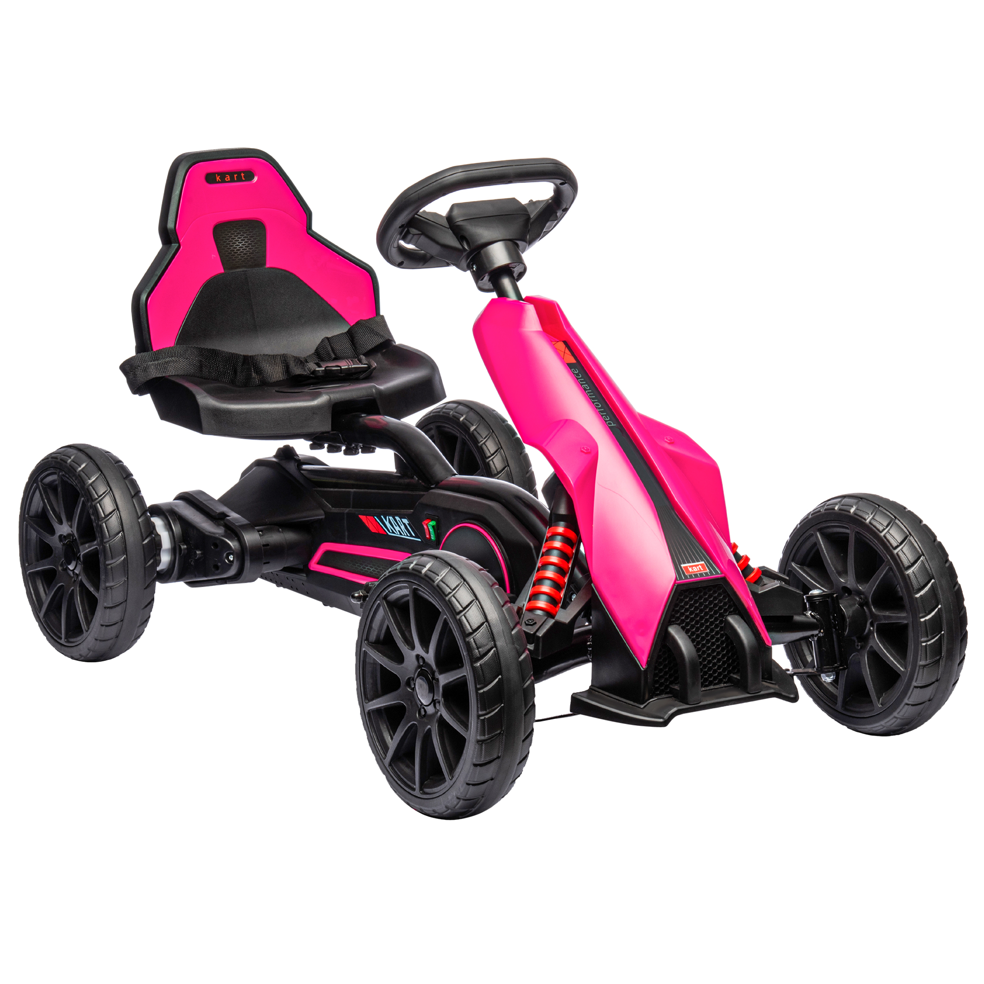 12V Electric Go Kart for Kids w/ Adjustable Speed, Pink