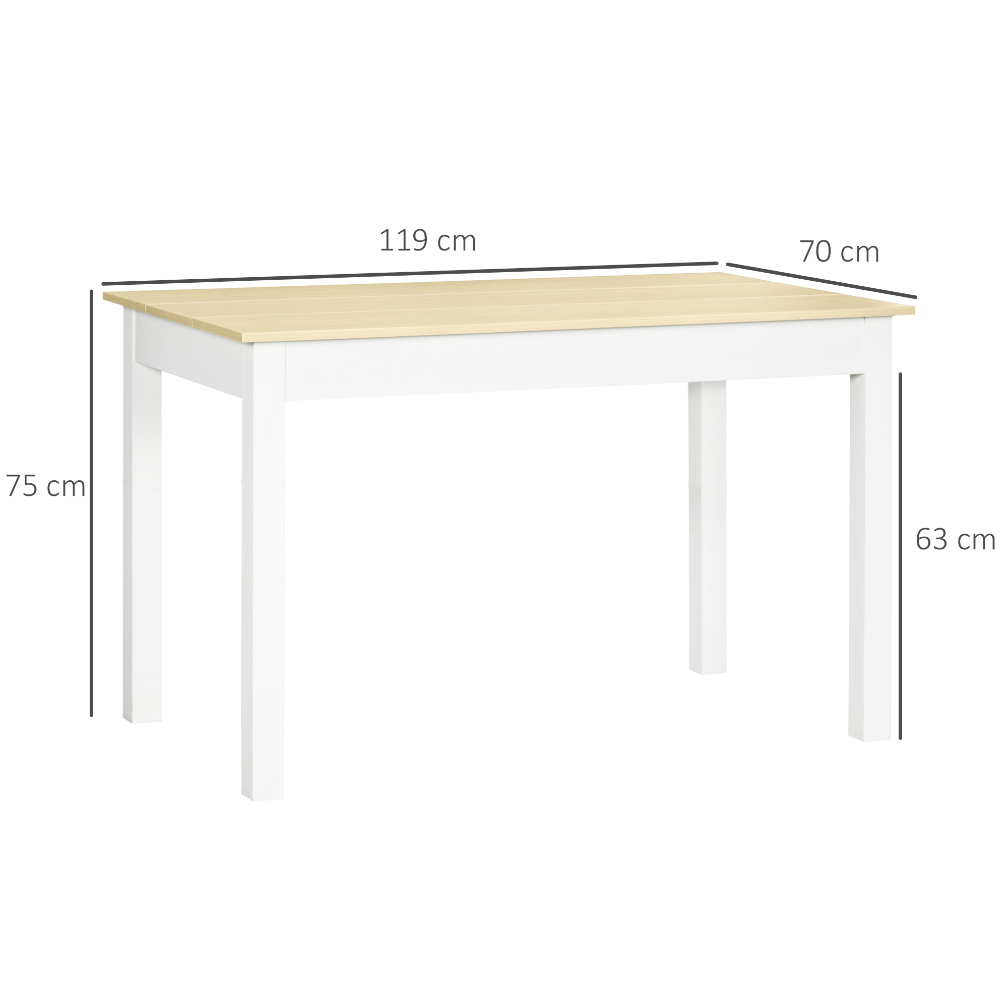 Table à manger moderne pour 4 à 6 personnes en bois chêne blanc_voghion.com