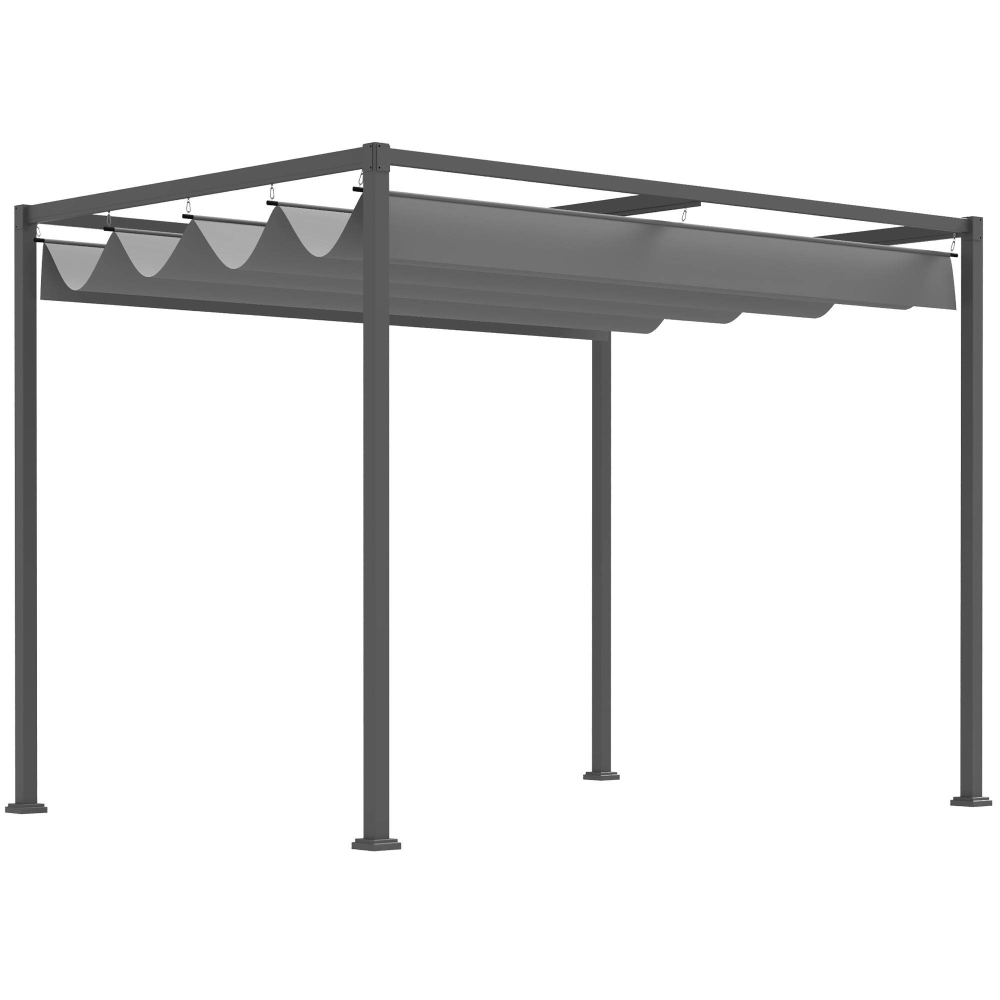Detail der Metallkonstruktion und Pergola-Abdeckung