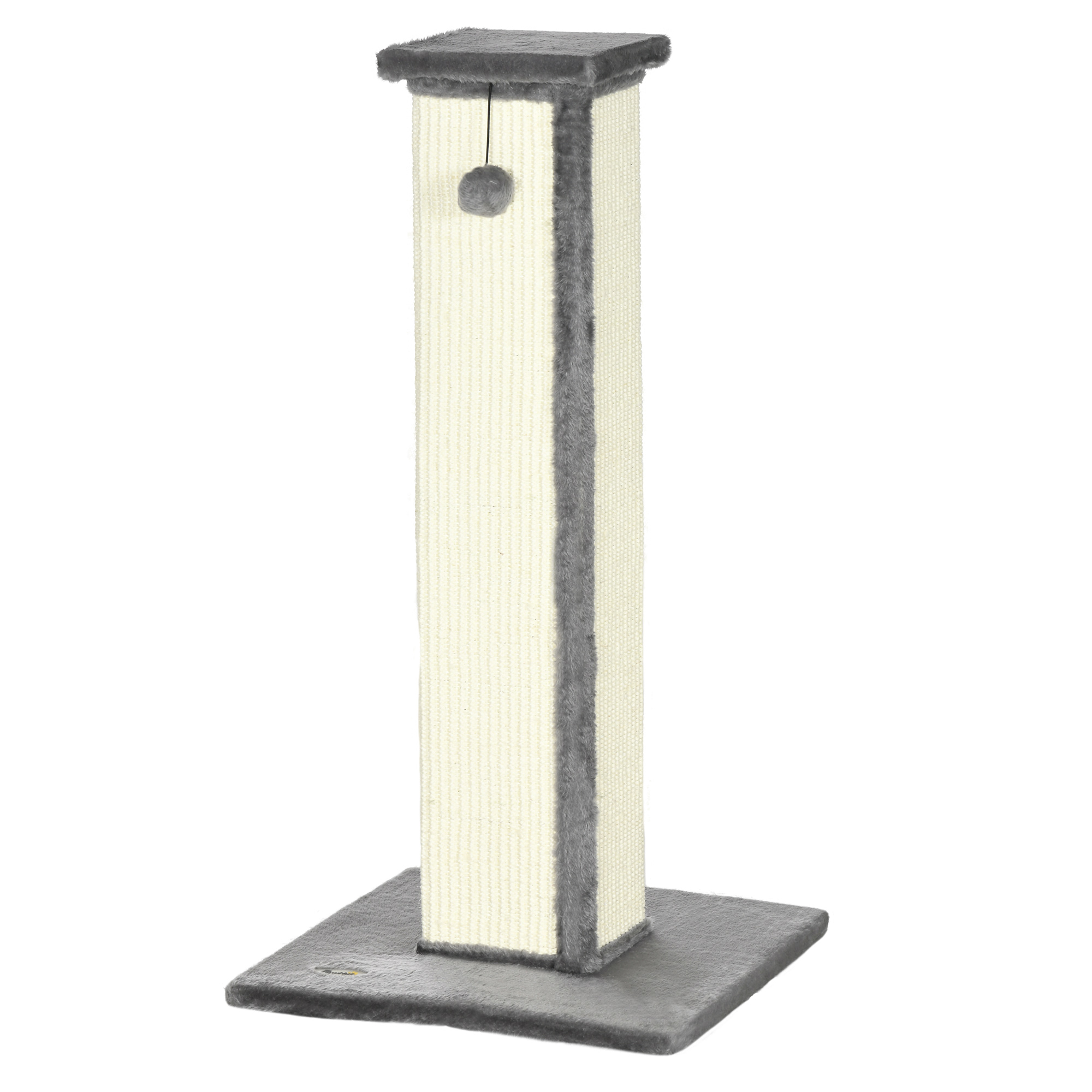 Cat Scratching Post With Sisal Pole And Hanging Ball Grey_voghion.com