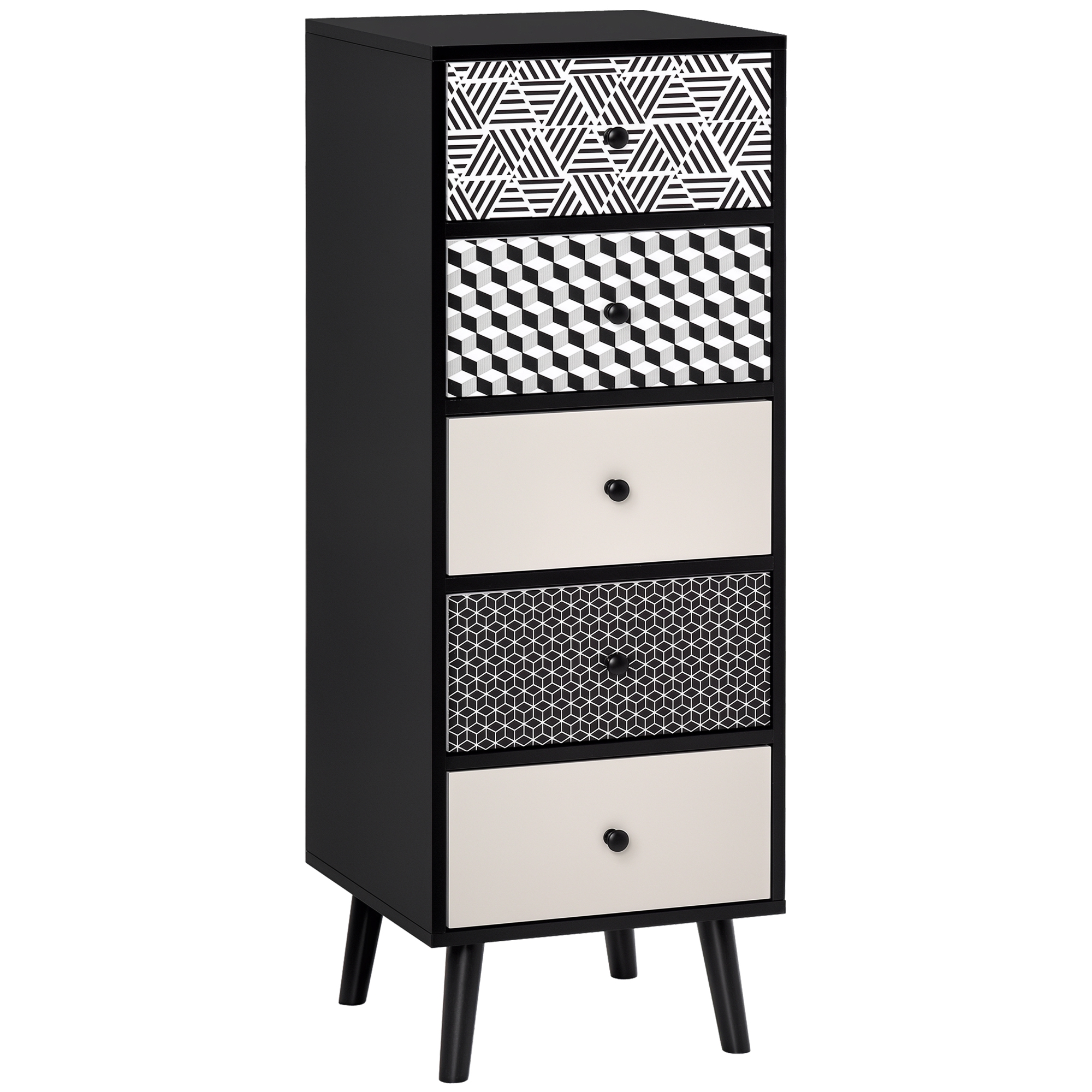 cómoda compacta de 5 cajones para dormitorio