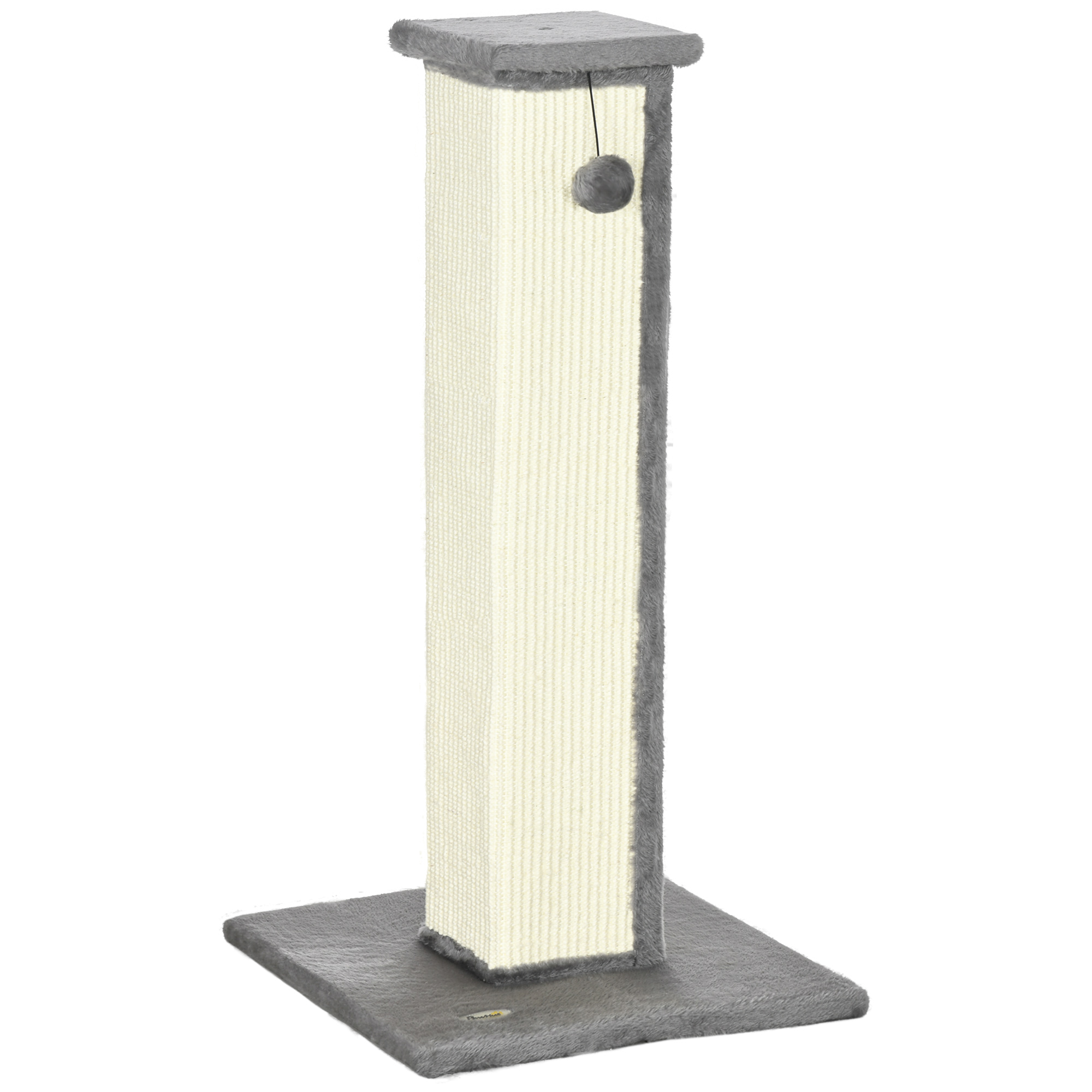 Cat Scratching Post With Sisal Pole And Hanging Ball Grey_voghion.com
