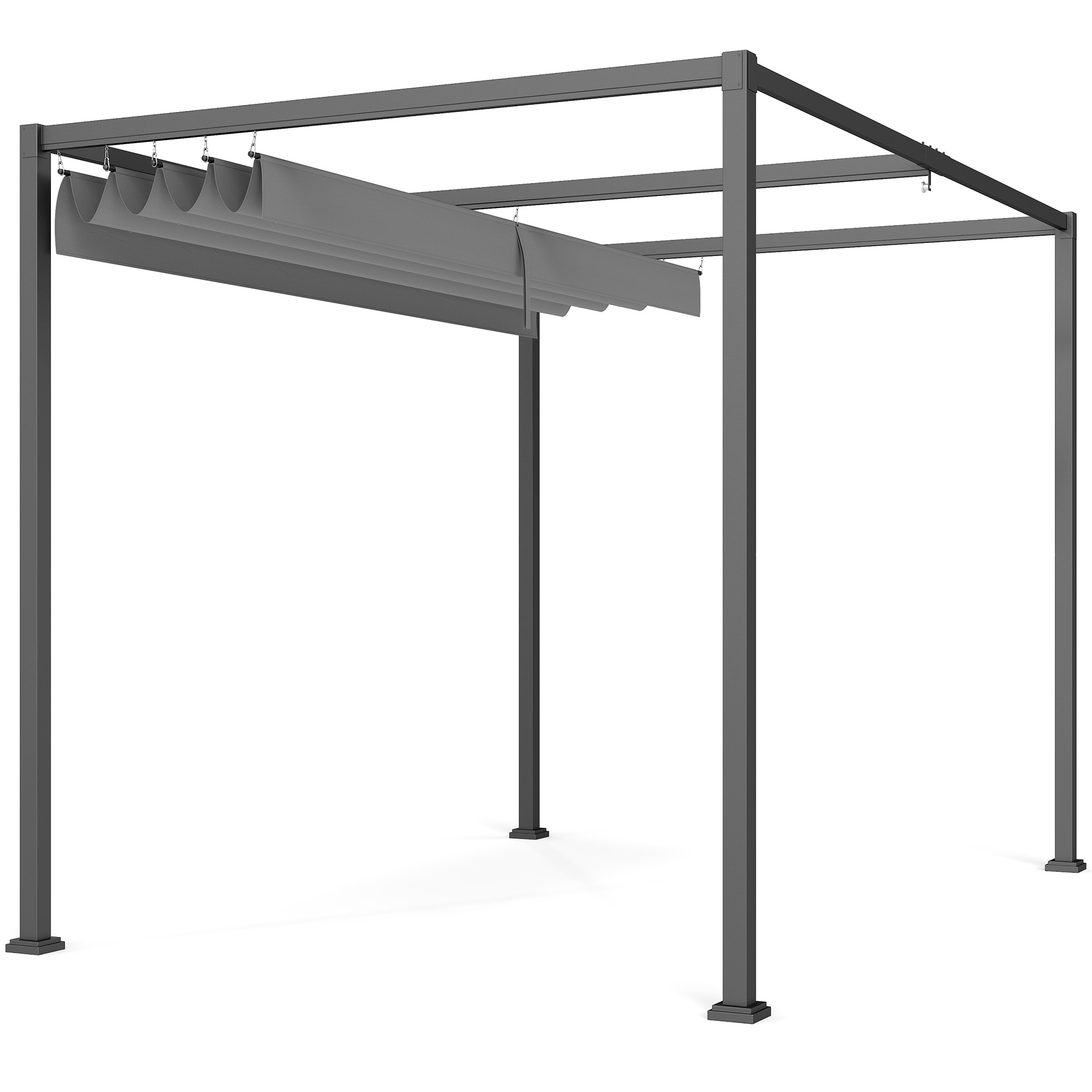Gartenpergola mit verstellbarer Metallabdeckung