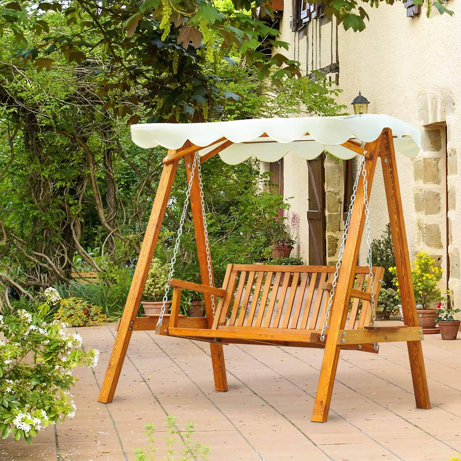 Détail du baldaquin et de l'assise confortable