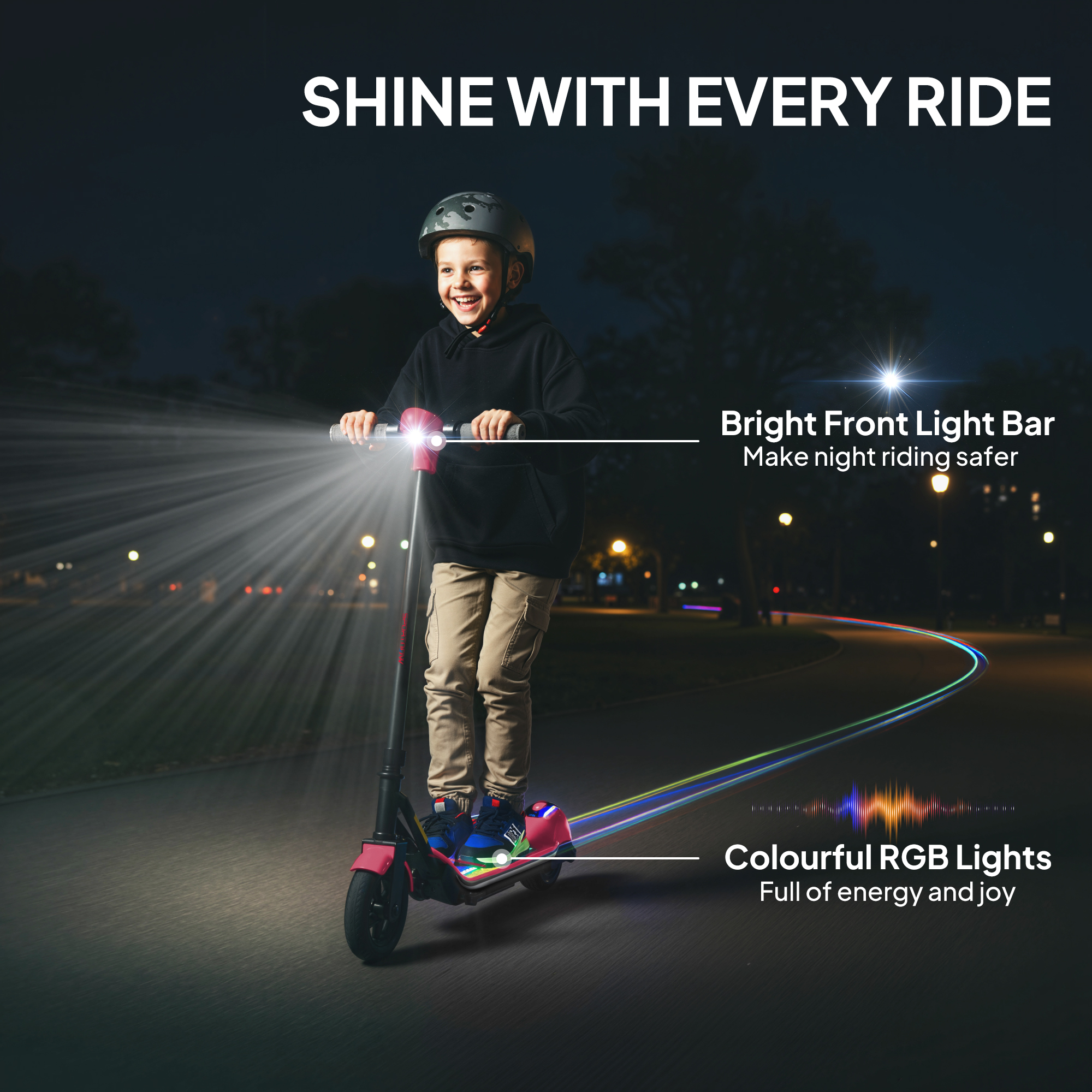 Electric Scooter For Kids, With LED Display, Pink_voghion.com