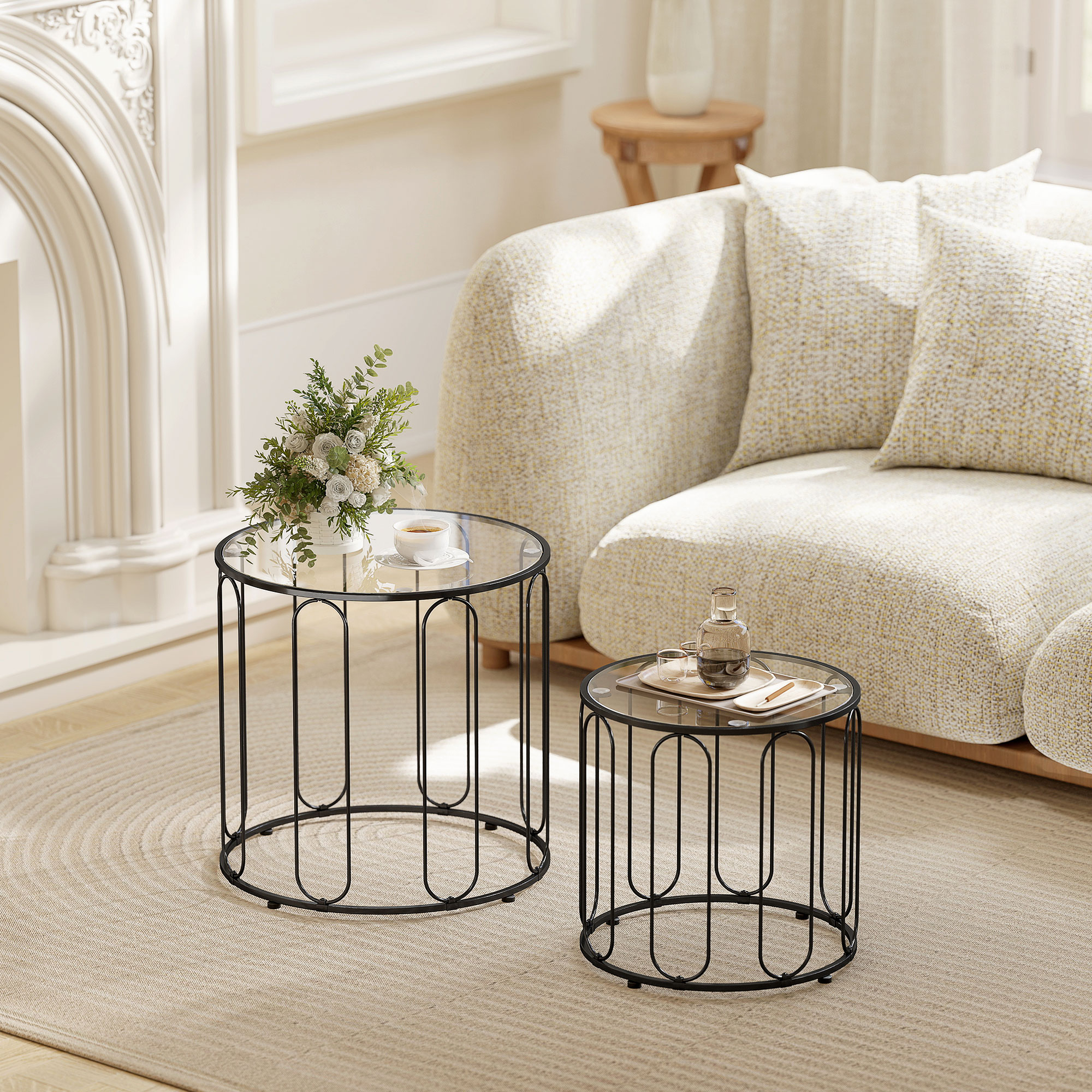 Elliptical Cut-Out Nesting Tables - Black_voghion.com