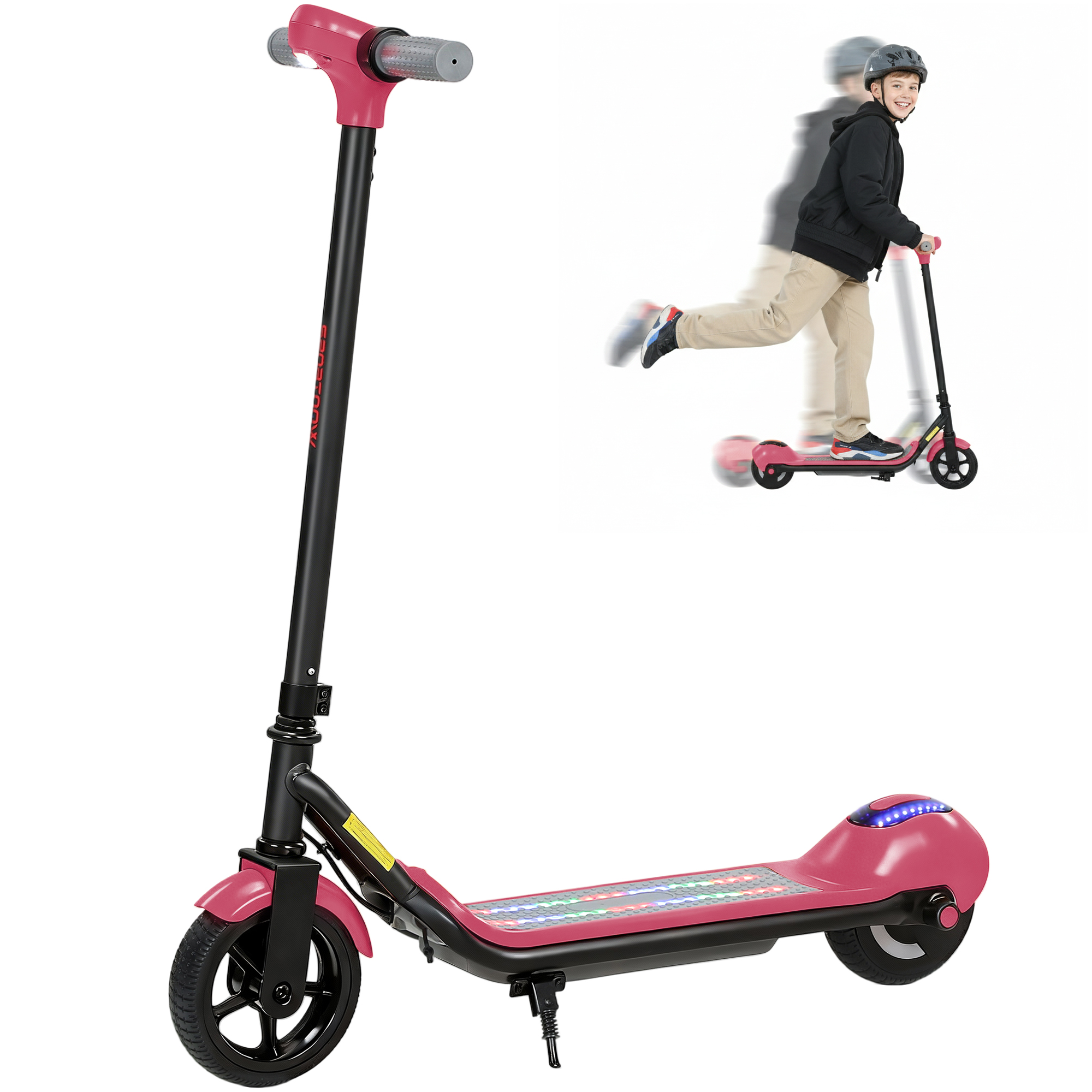 Electric Scooter For Kids, With LED Display, Pink_voghion.com