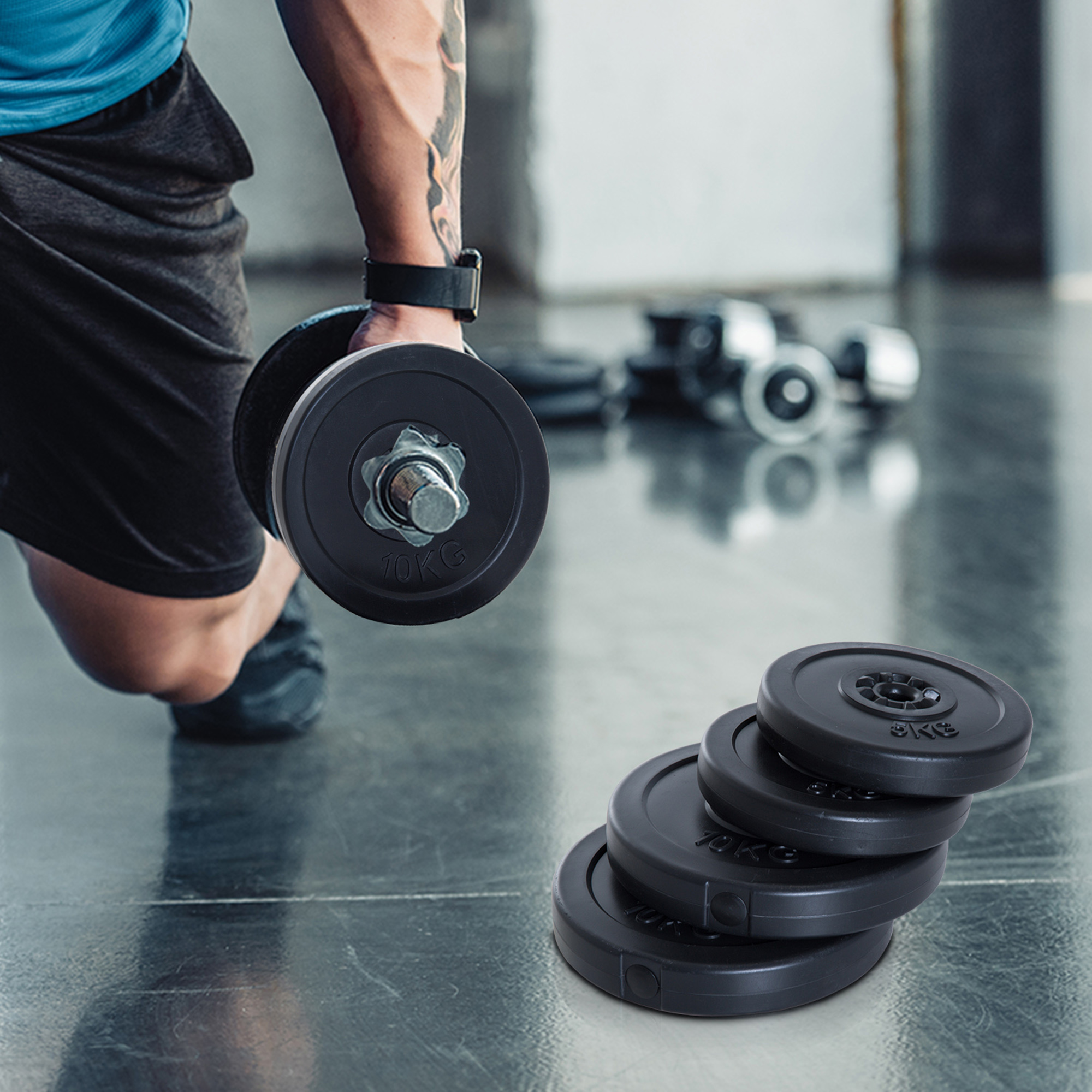 Juego De 4 Discos De Pesas De 2x5 Kg Y 2x10 Kg Juego De Placas De Pesas Con Agujero De Ø25 Mm Para Barra O Mancuernas Entrenamiento De Fuerza Levantamiento De Pesas_desvips.com