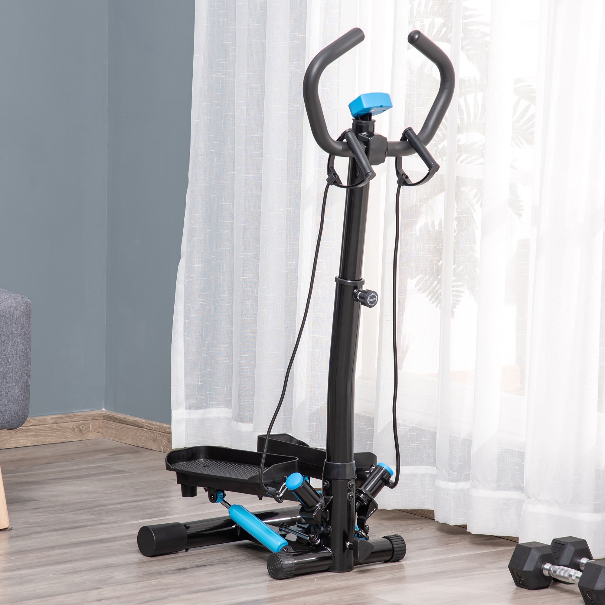 Adjustable Twist Stepper Fitness Machine With Lcd And Handlebars_voghion.com