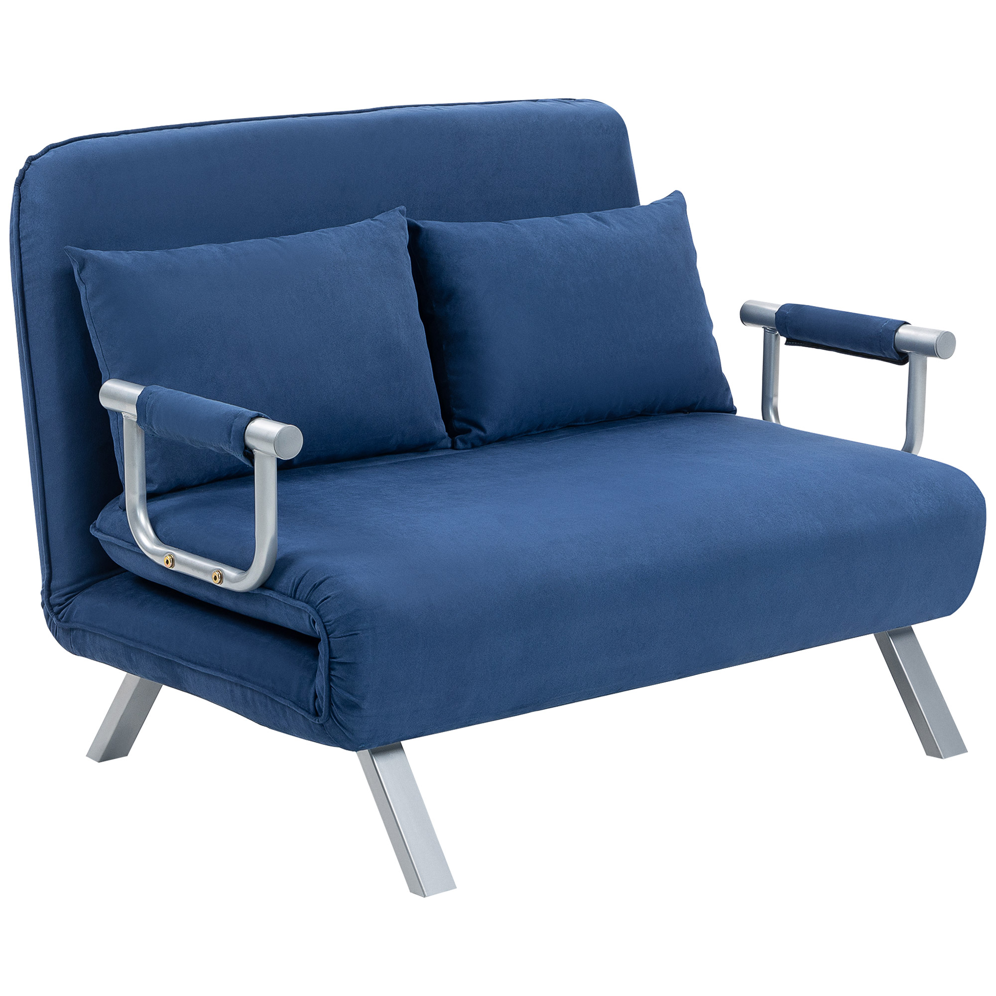 Two-Seater Click-Clack Sofa Bed - Dark Blue_voghion.com