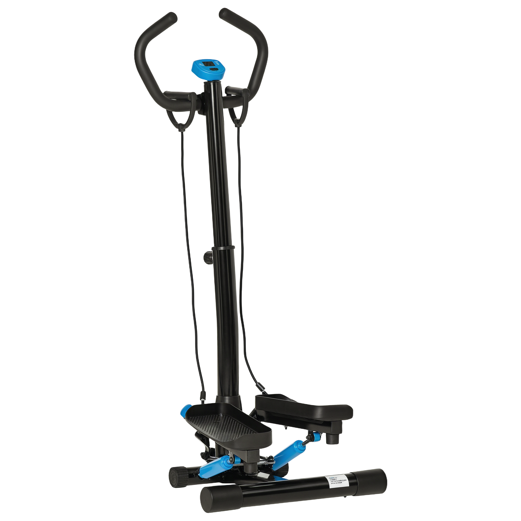 Adjustable Twist Stepper Fitness Step Machine, LCD Screen, Height-Adjust Handlebars, Home Gym, Black And Blue_voghion.com