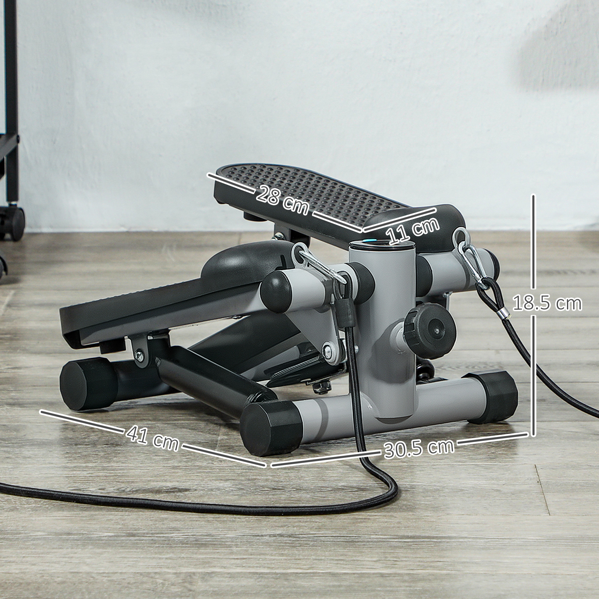 Mini Stepper With Resistance Bands And Lcd Monitor For Home Fitness_voghion.com