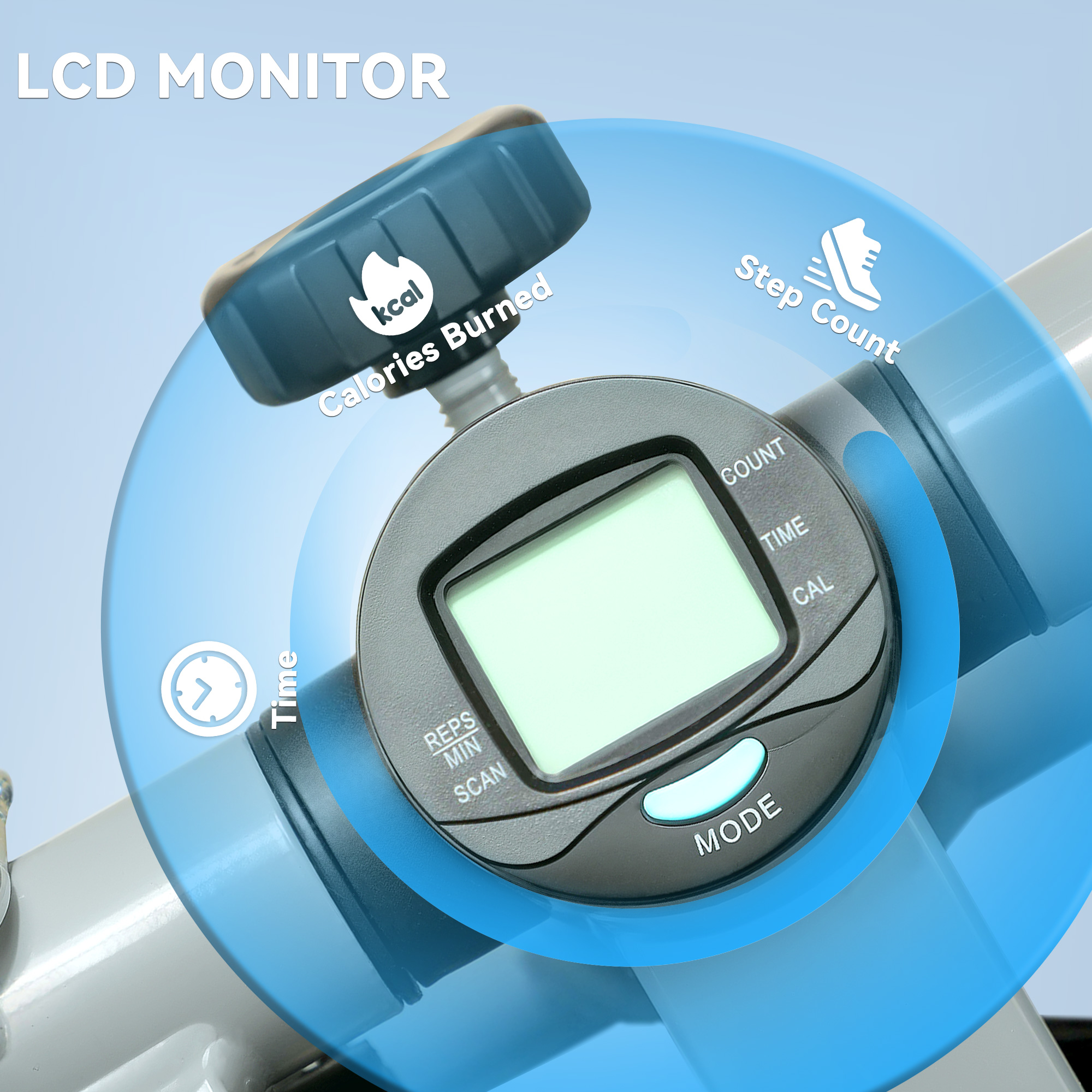 Mini Stepper With Resistance Bands And Lcd Monitor For Home Fitness_voghion.com