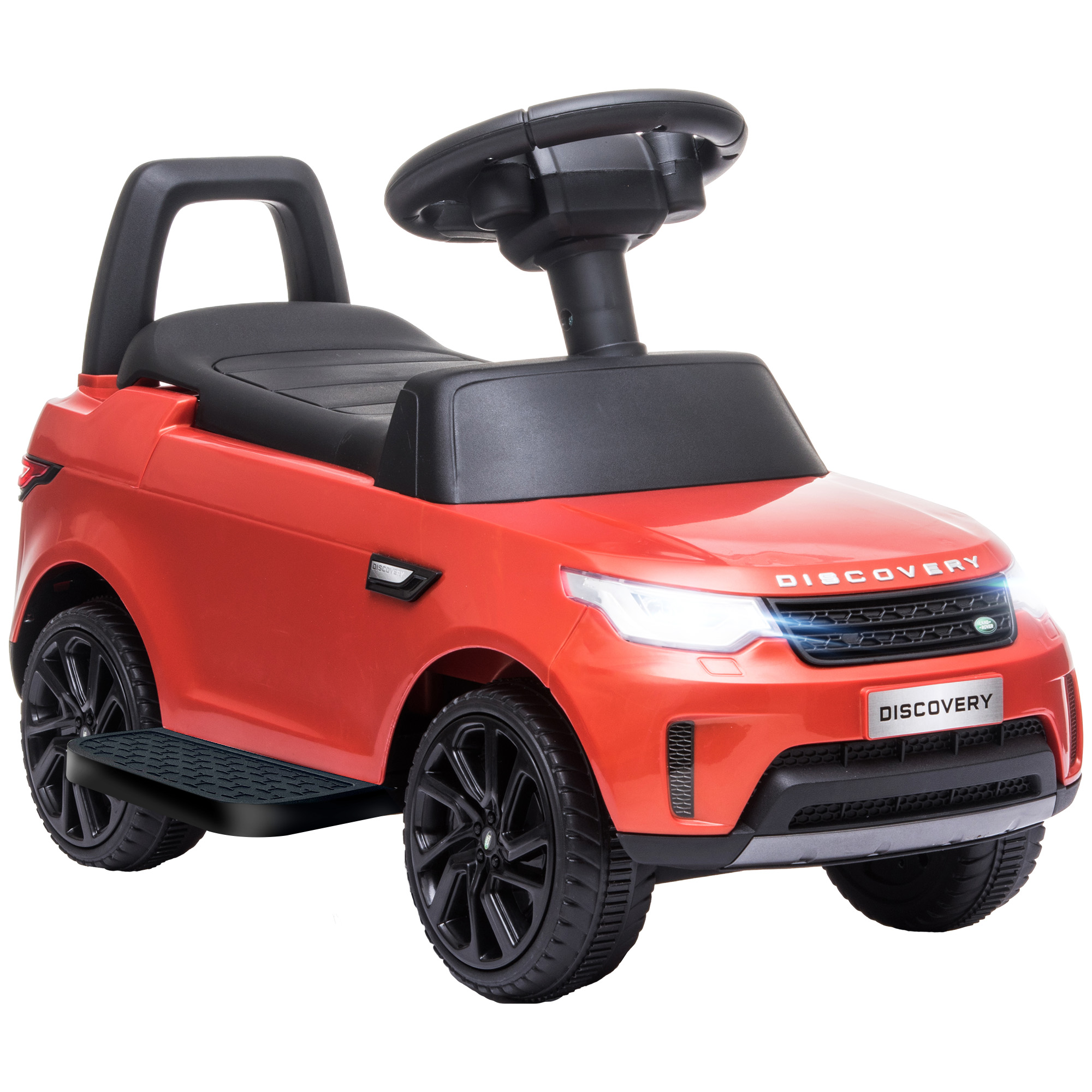 2 in 1 Land Rover Licensed 6V Ride on Car Sliding Car Battery Powered Electric Car w/ Headlights Music Horn, Red