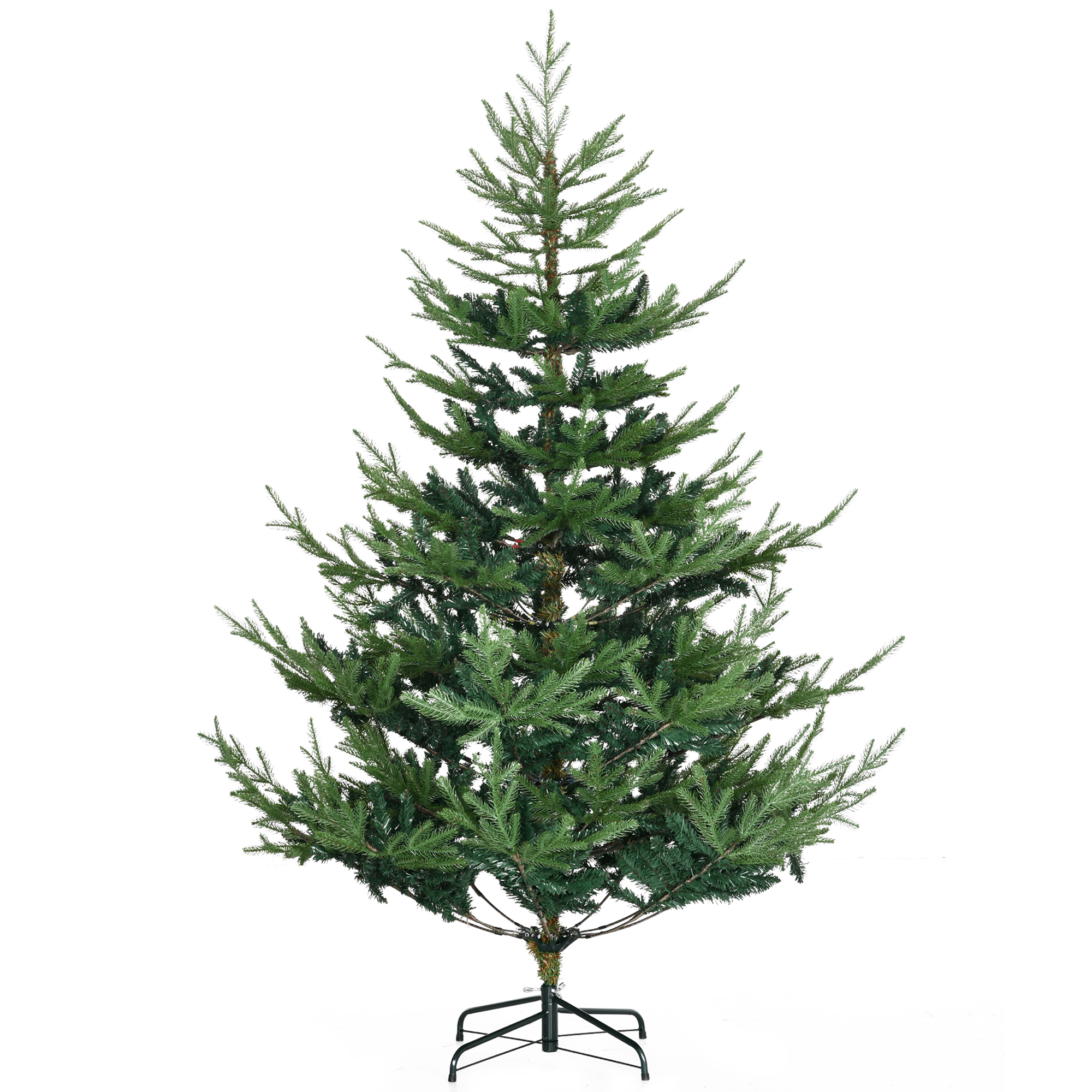 6 Foot Artificial Christmas Tree, Nordic Pine Hinged Xmas Tree with 795 Realistic Branches, Wide Steel Base, Auto Open, Green