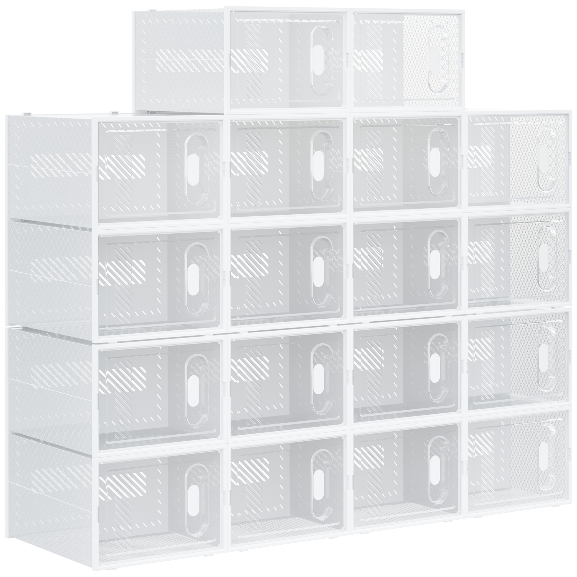 Modulares Schuhregal Mit 18 Fächern Und Magnetischen Türen Klar_voghion.com