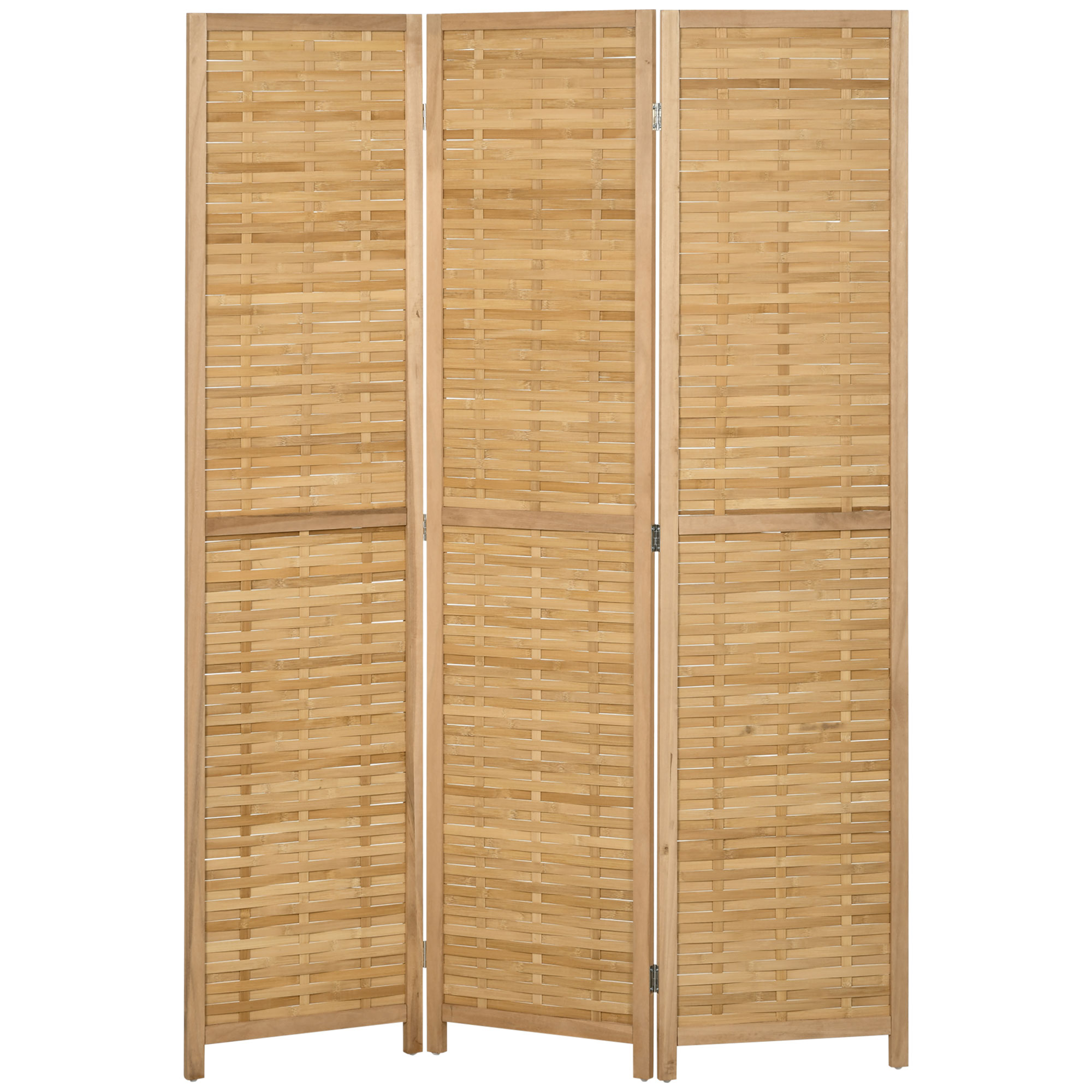Paravento 3 pannelli in bambù separatore stanze stile rustico_voghion.com