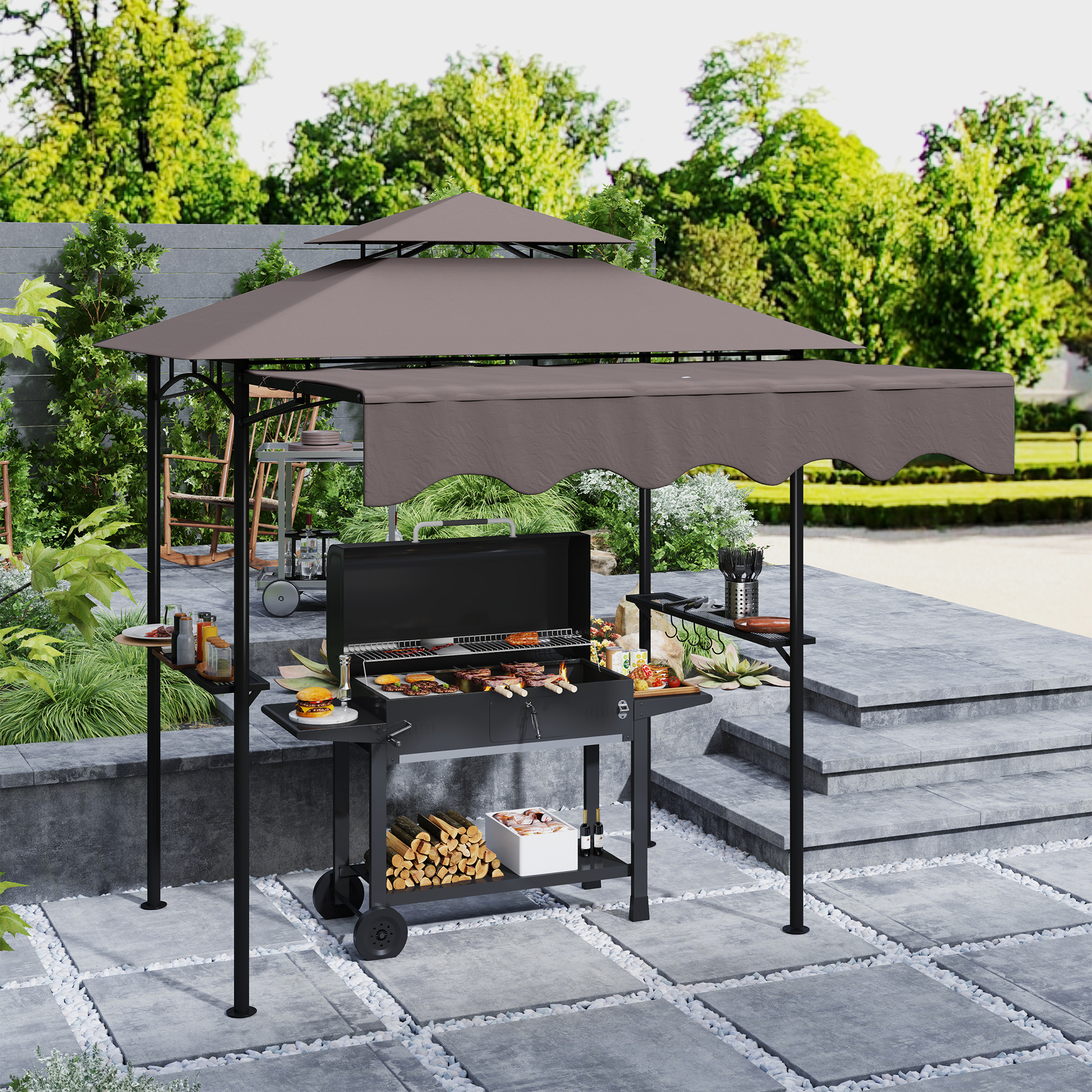 parque de parrilla para uso en jardín