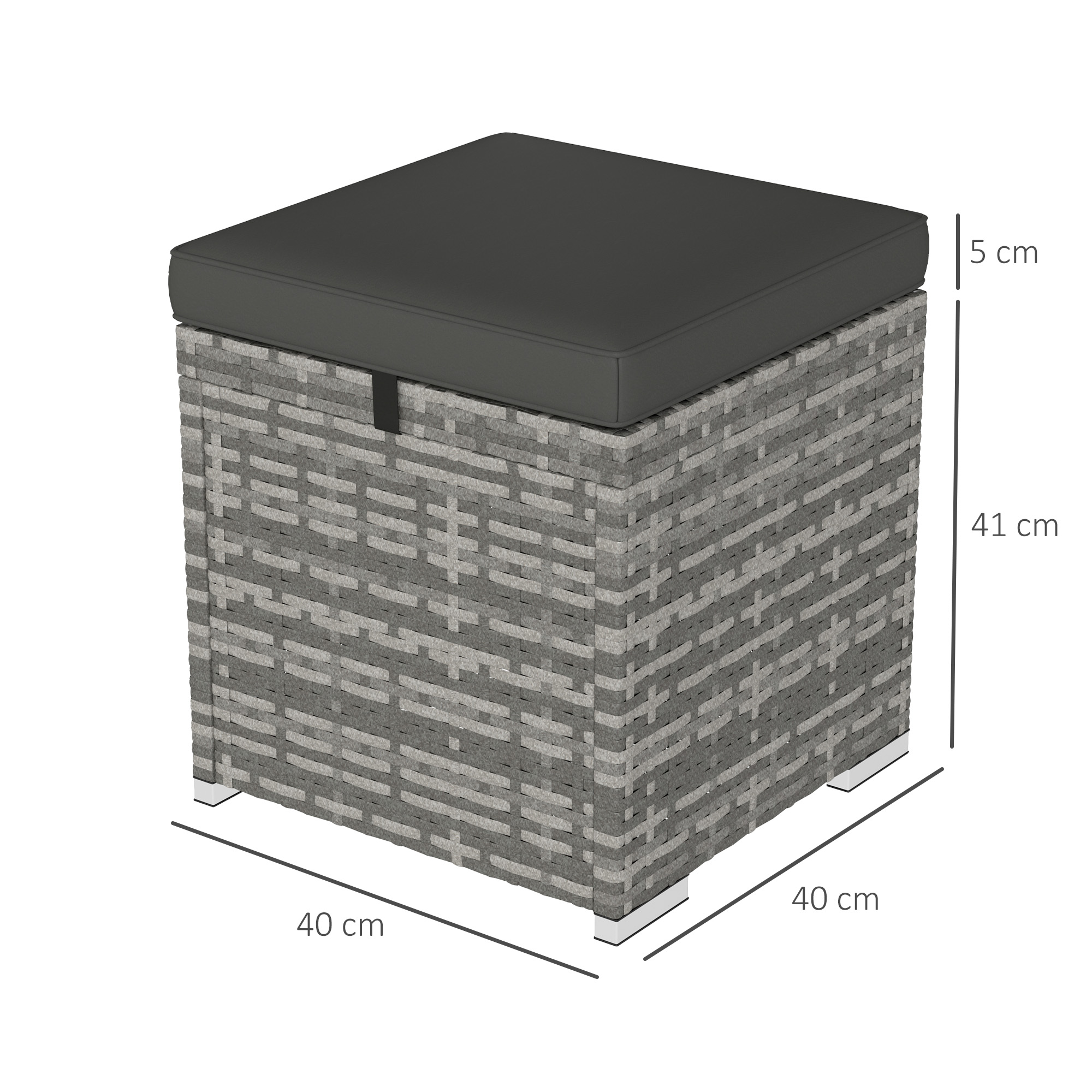 Schema dimensioni sgabello rattan