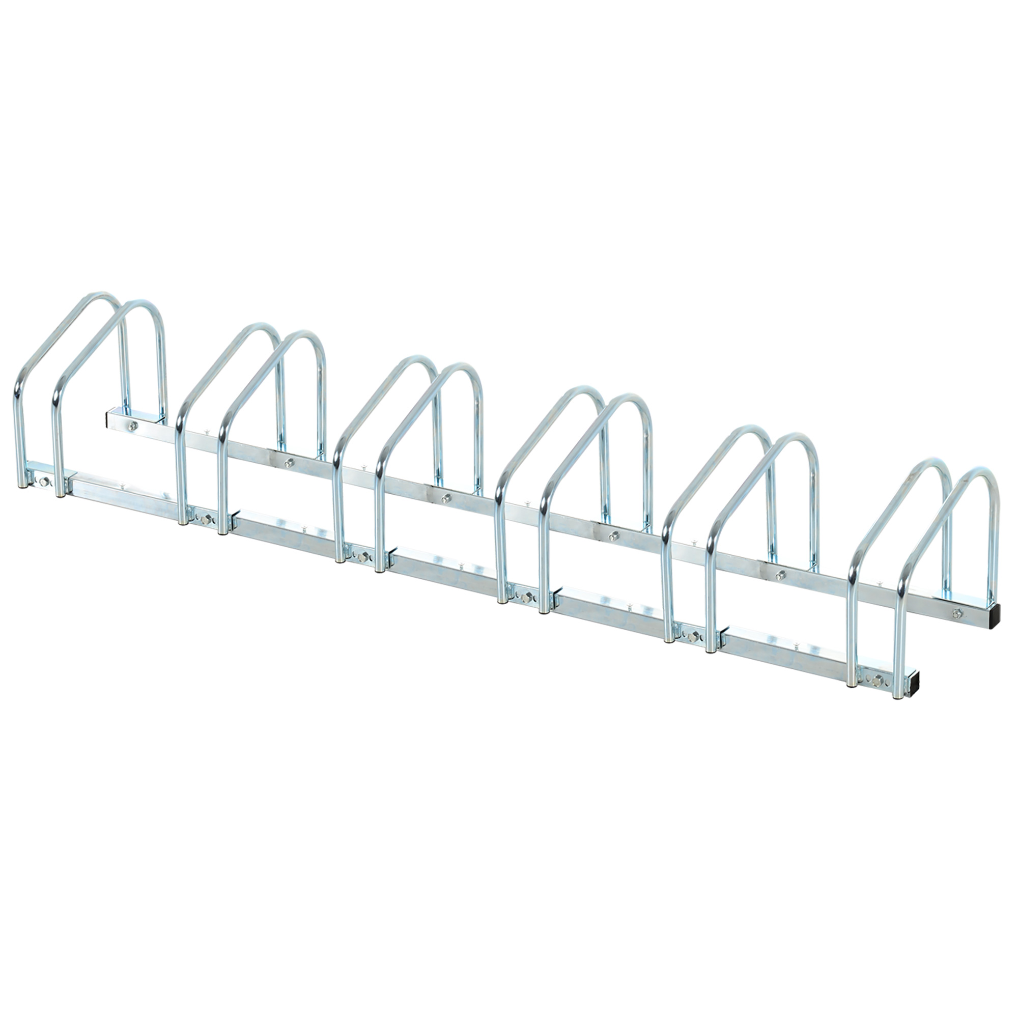 Aparcamiento Para 6 Bicicletas Soporte De Acero Para Aparcar Bicicletas En El Suelo O Pared 179x33x27 Cm Plata_ecoleips.com